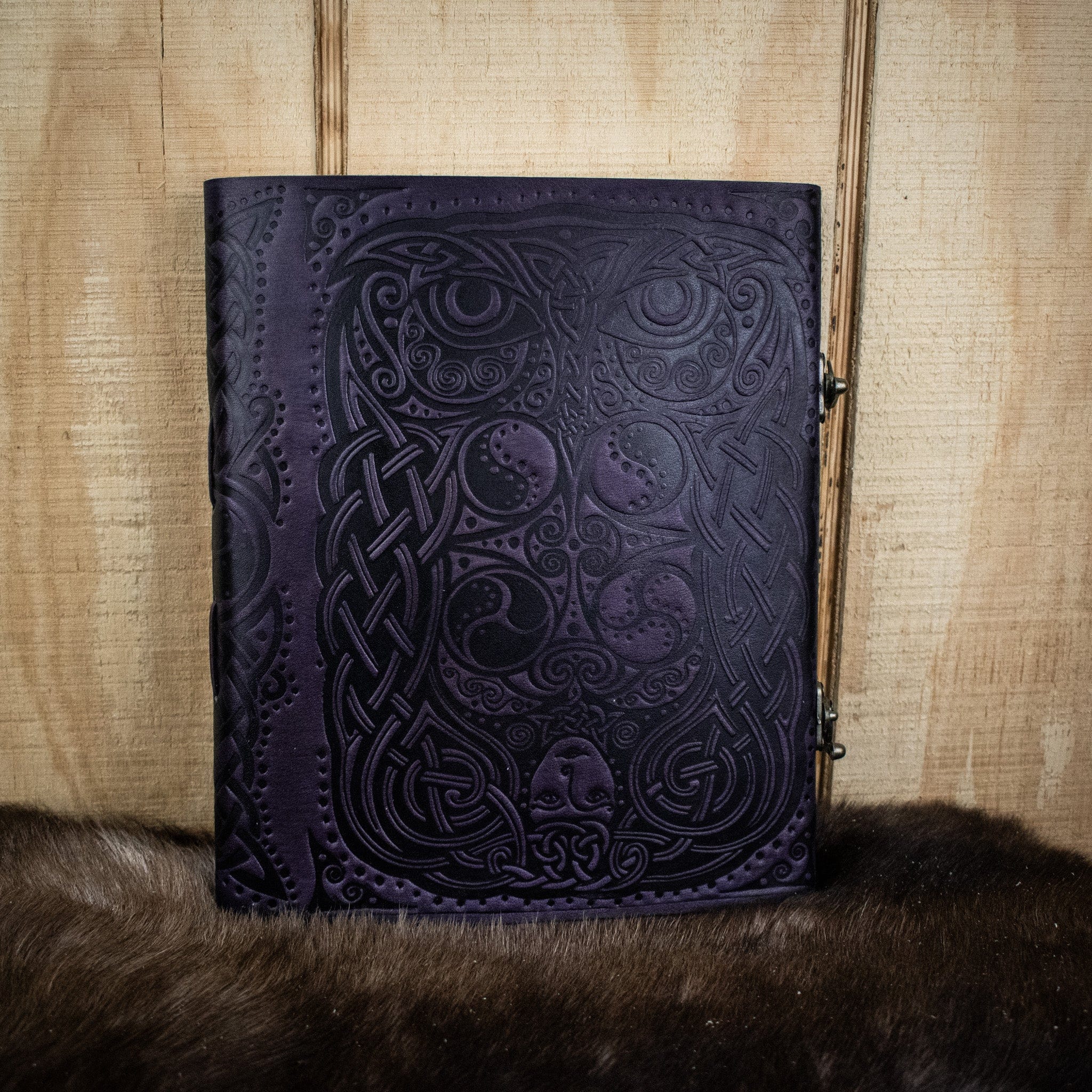 Misty Mountain Gaming Journal "Owl - Lady of the Forest" Purple Leather Sketchbook