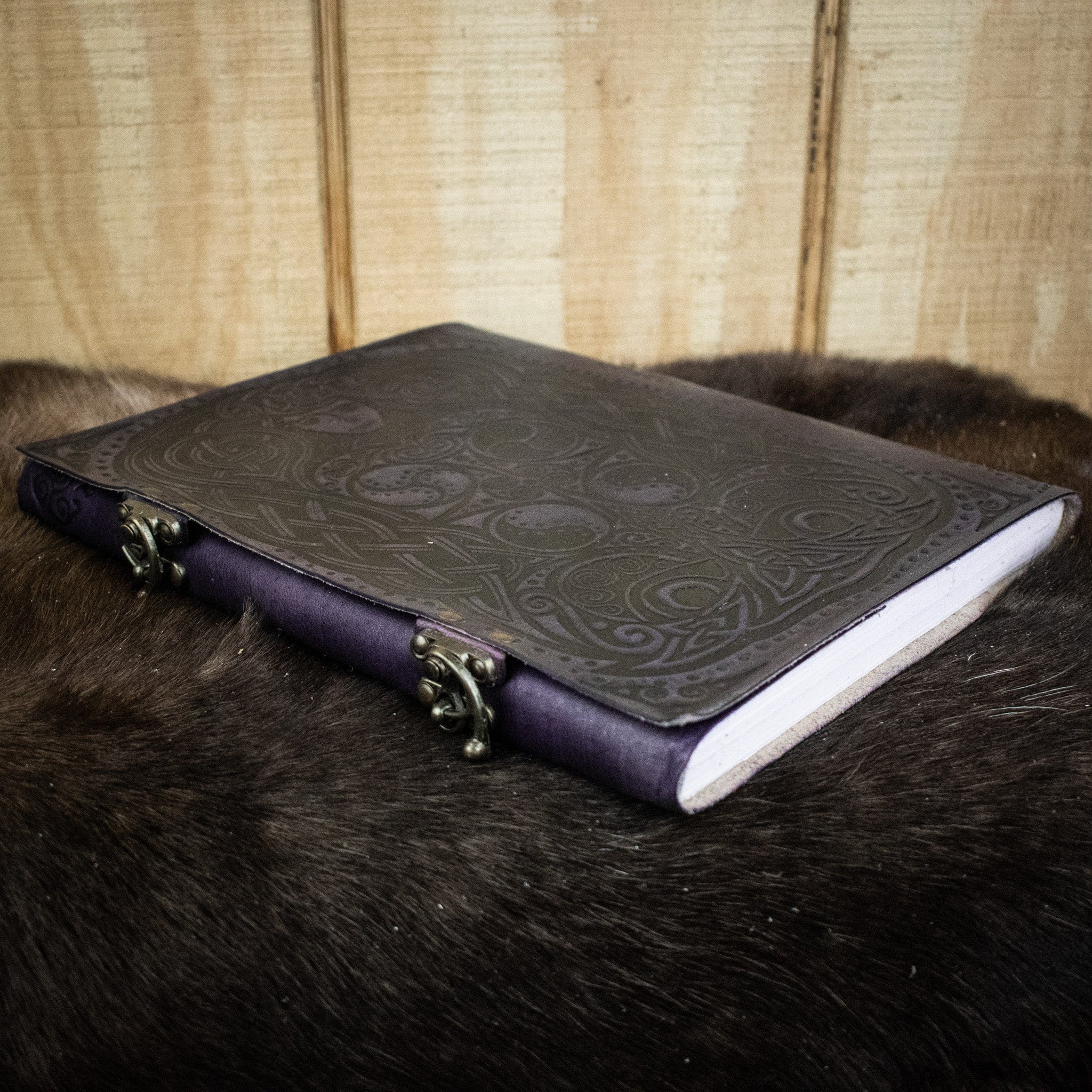Misty Mountain Gaming Journal "Owl - Lady of the Forest" Purple Leather Sketchbook