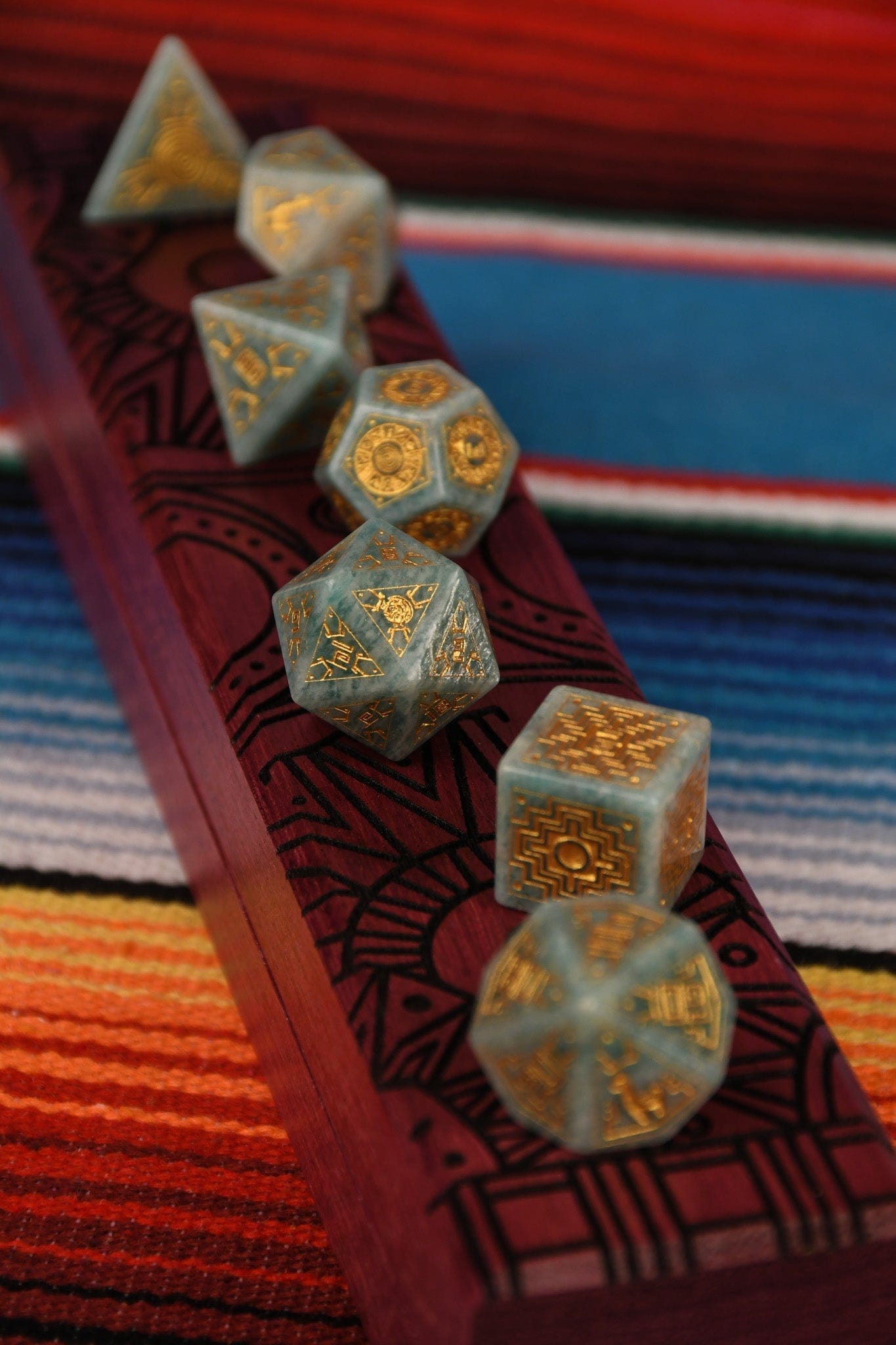 Misty Mountain Gaming Dice Peruvian Amazonite Stone Dice Set - Dice Around the World Collection
