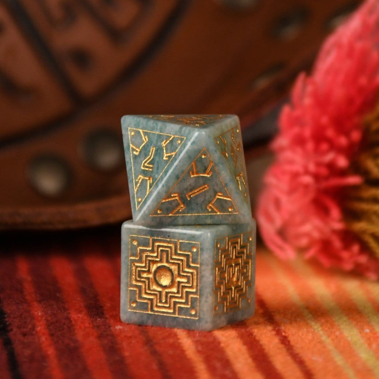 Misty Mountain Gaming Dice Peruvian Amazonite Stone Dice Set - Dice Around the World Collection