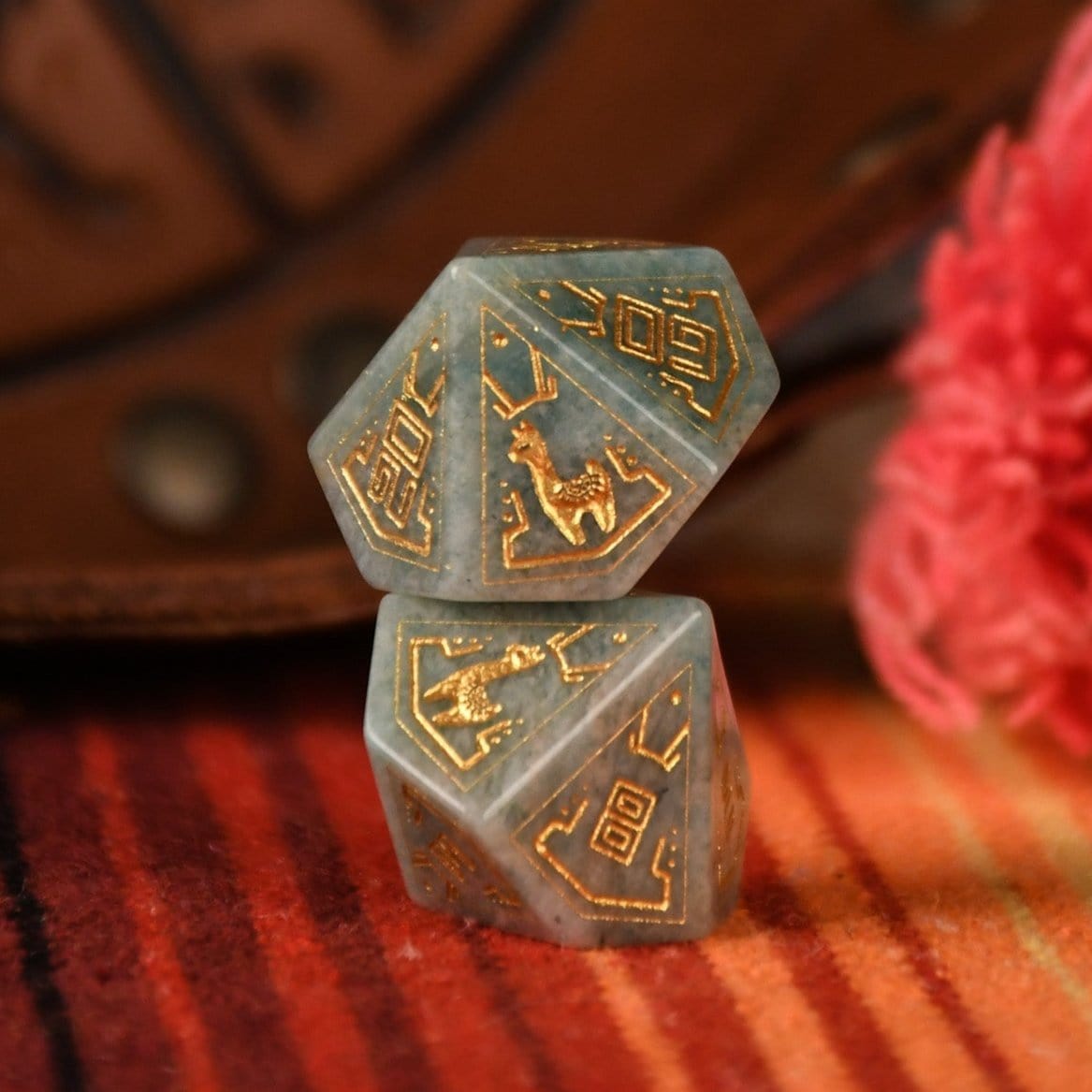 Misty Mountain Gaming Dice Peruvian Amazonite Stone Dice Set - Dice Around the World Collection