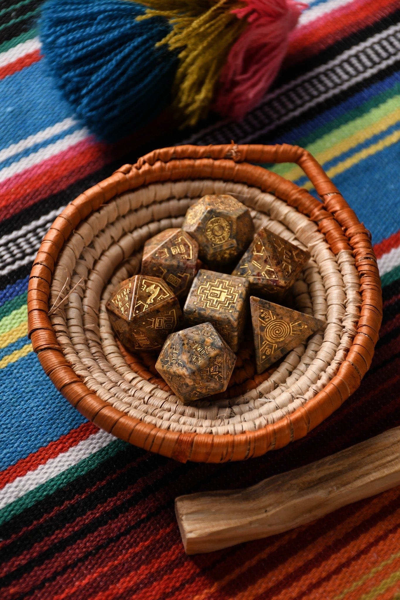 Misty Mountain Gaming Dice Peruvian Leopard Jasper Stone Dice Set - Dice Around the World Collection