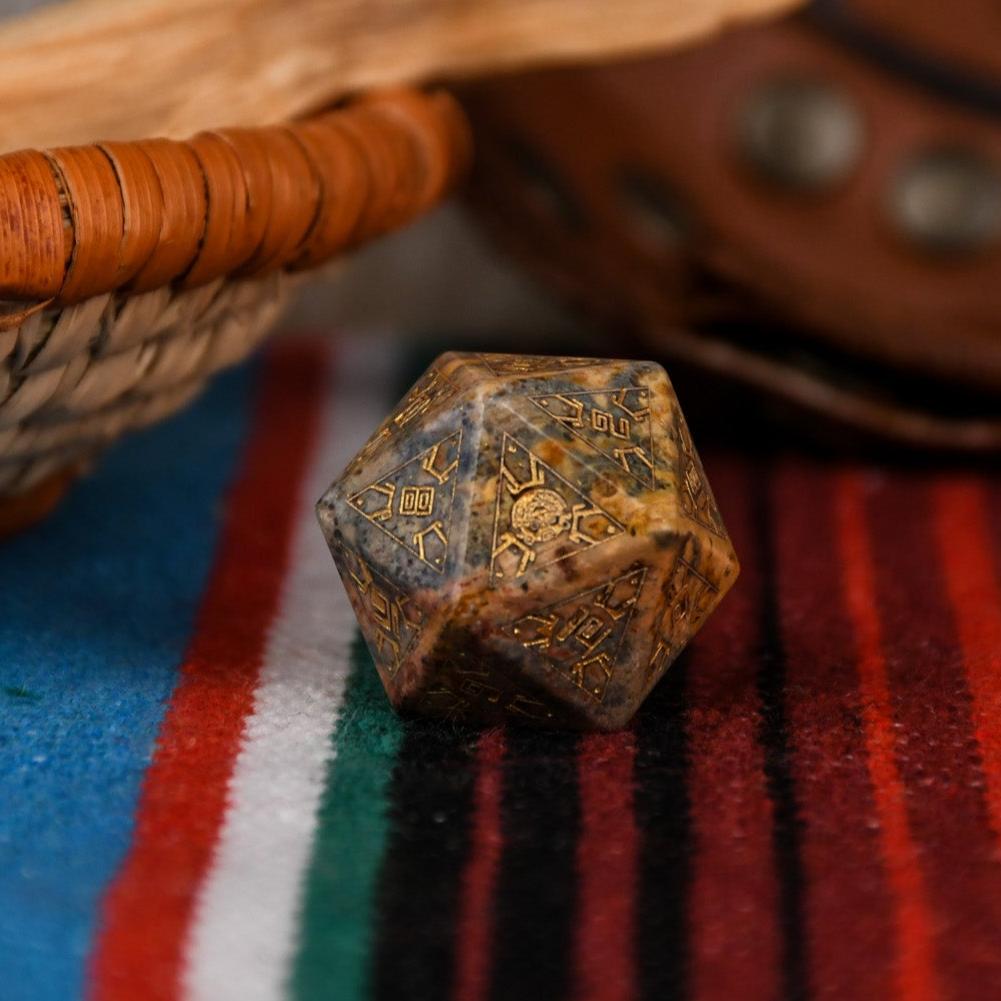 Misty Mountain Gaming Dice Peruvian Leopard Jasper Stone Dice Set - Dice Around the World Collection