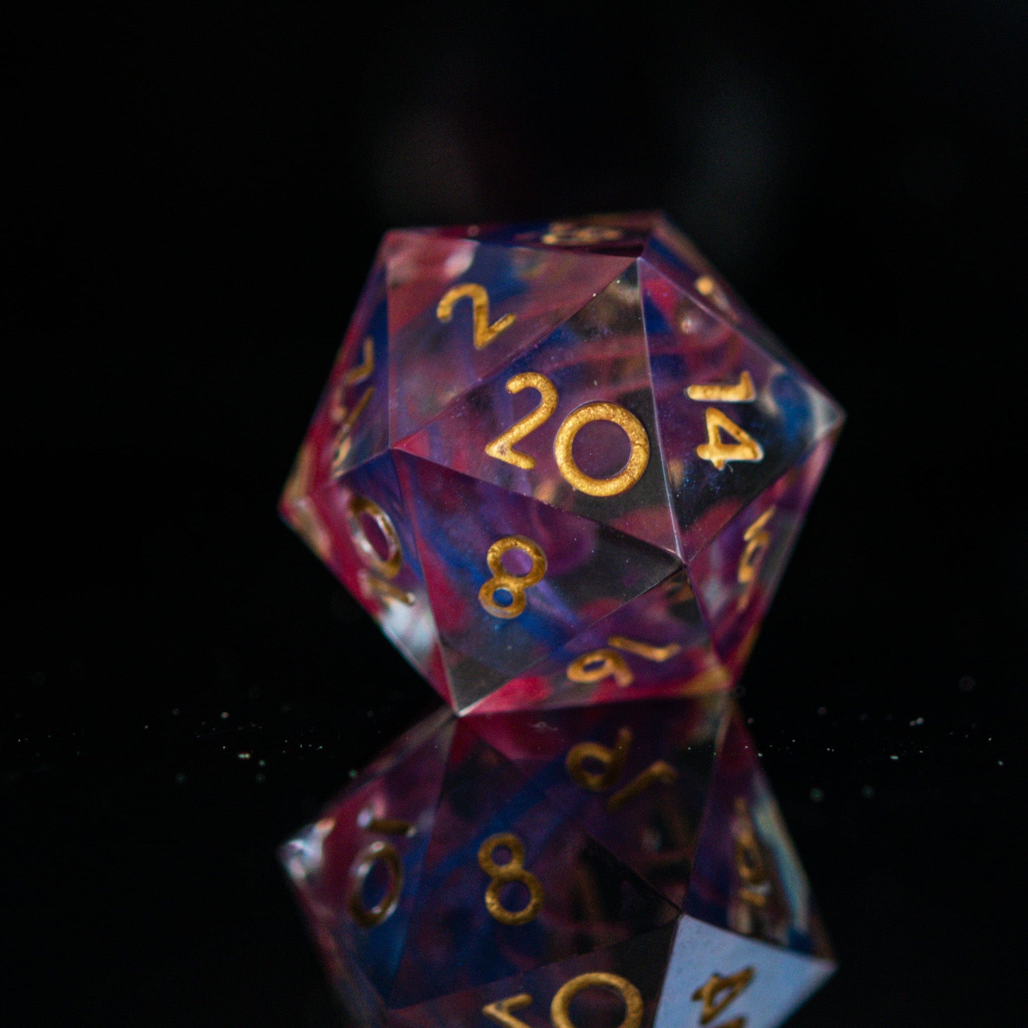 Misty Mountain Gaming Resin Plasma Gold Sharp-Edged Resin Dice Set