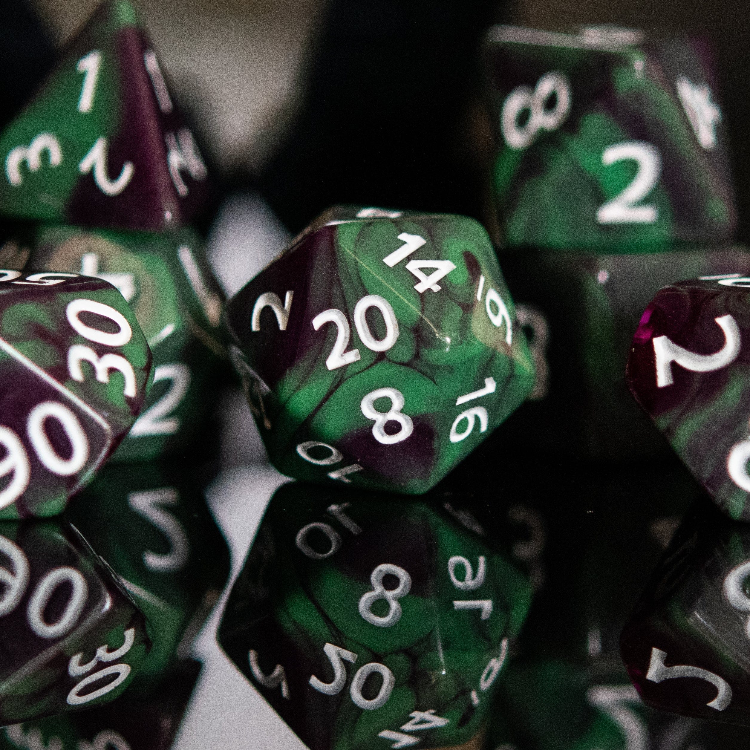 Misty Mountain Gaming Acrylic Dice Poison Apple Acrylic Dice Set