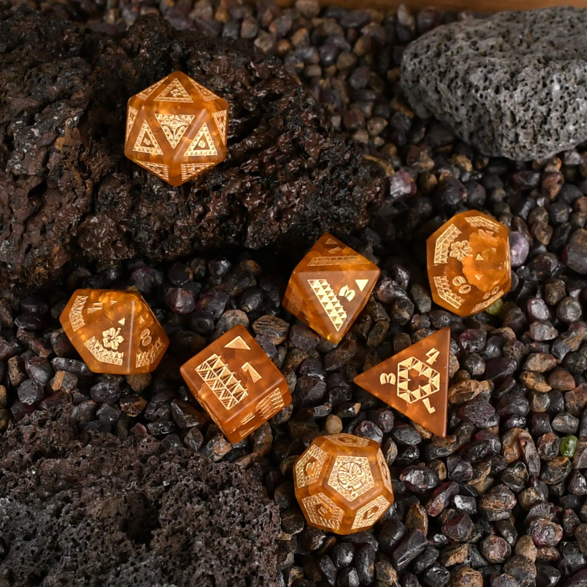 Misty Mountain Gaming Dice Polynesian Lava Glass Dice Set - Dice Around the World Collection