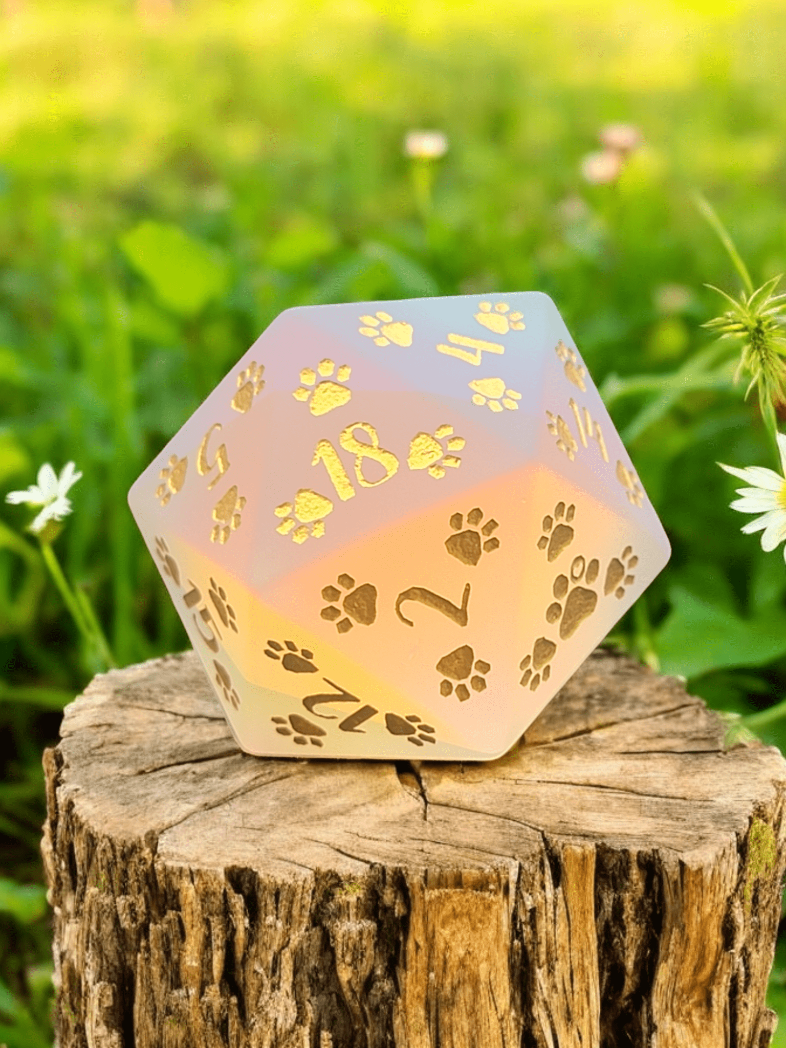 Misty Mountain Gaming DICE Puppy Paws Frosted Prism 30mm D20