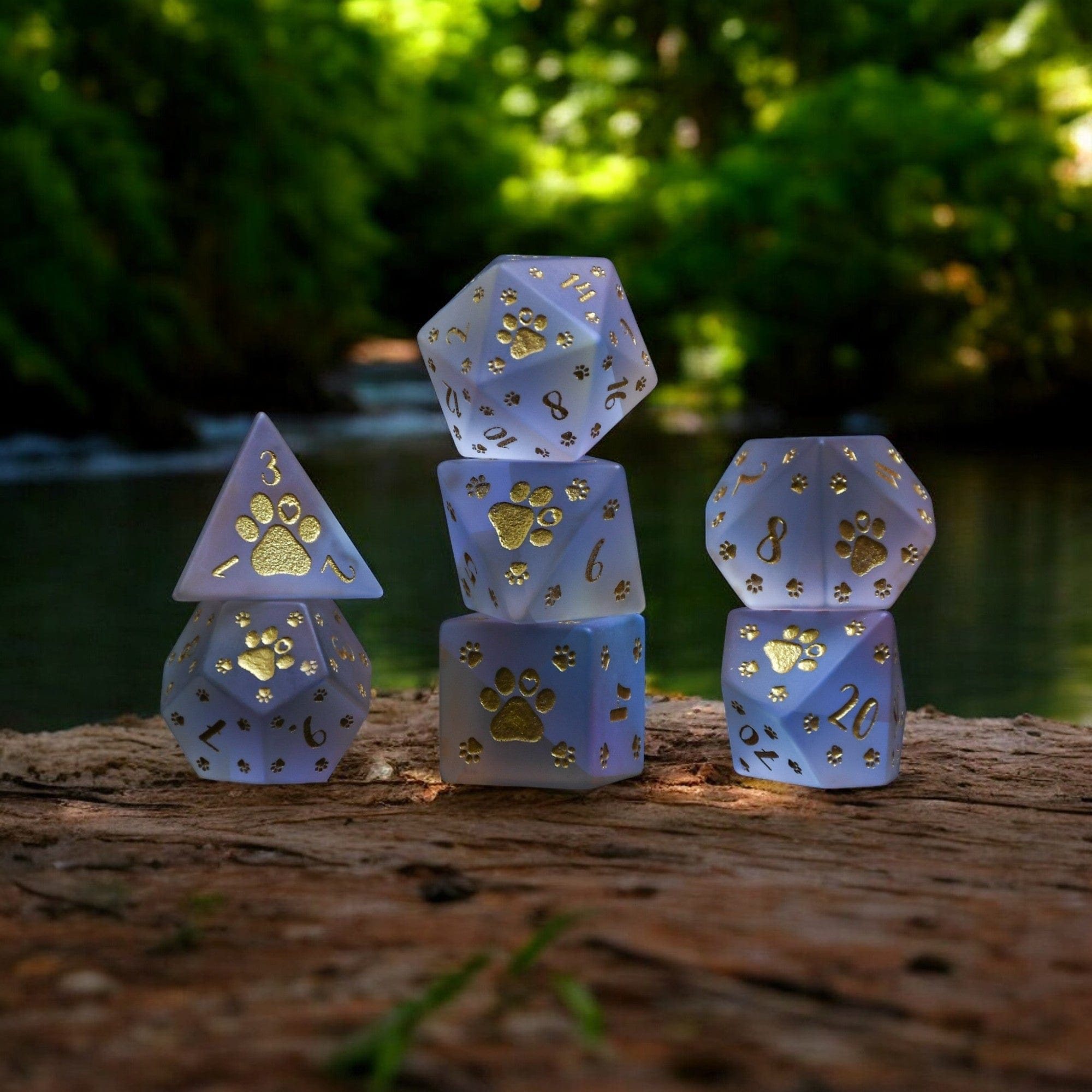 Misty Mountain Gaming DICE Puppy Paws Frosted Prism Glass Dice Set