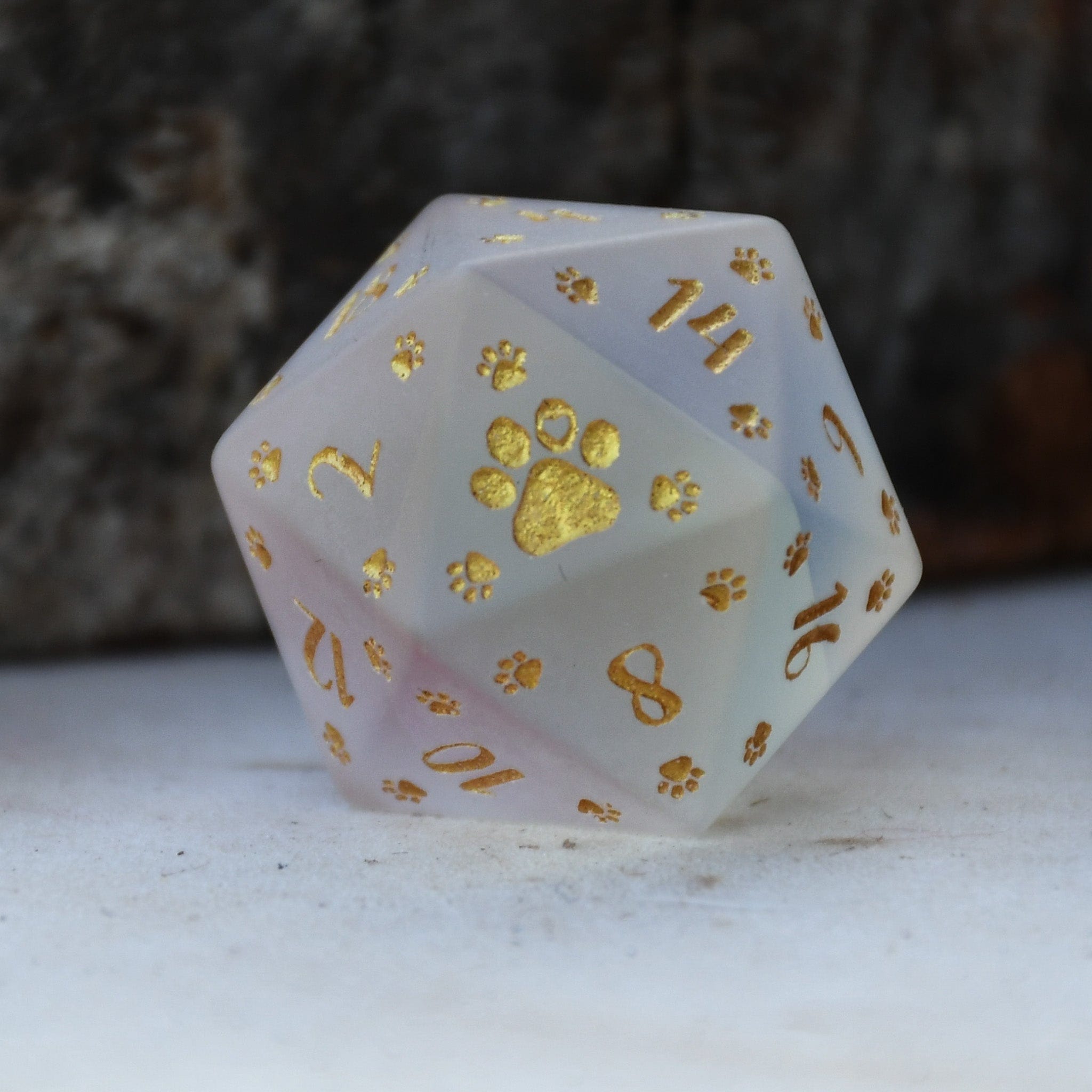 Misty Mountain Gaming DICE Puppy Paws Frosted Prism Glass Dice Set