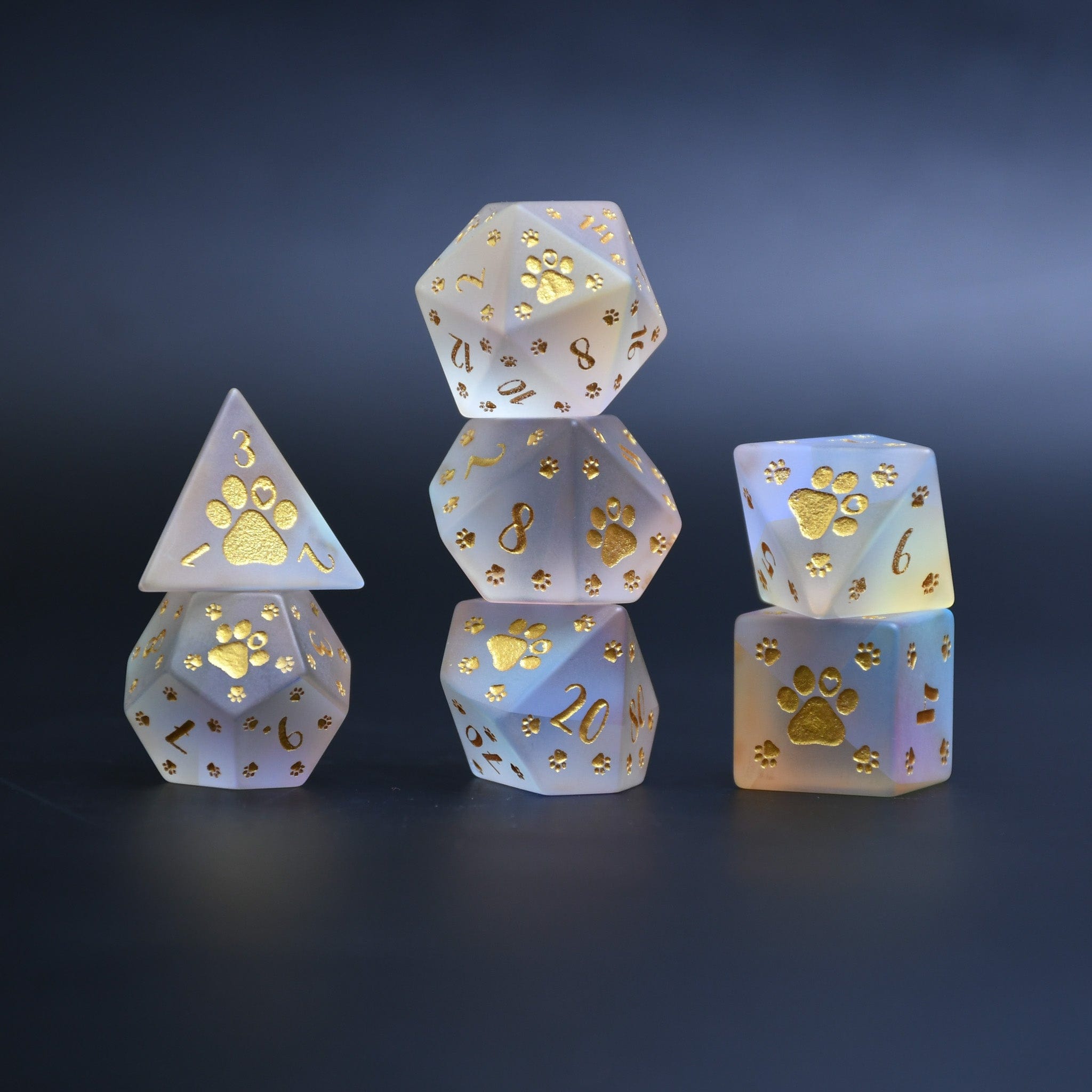 Misty Mountain Gaming DICE Puppy Paws Frosted Prism Glass Dice Set