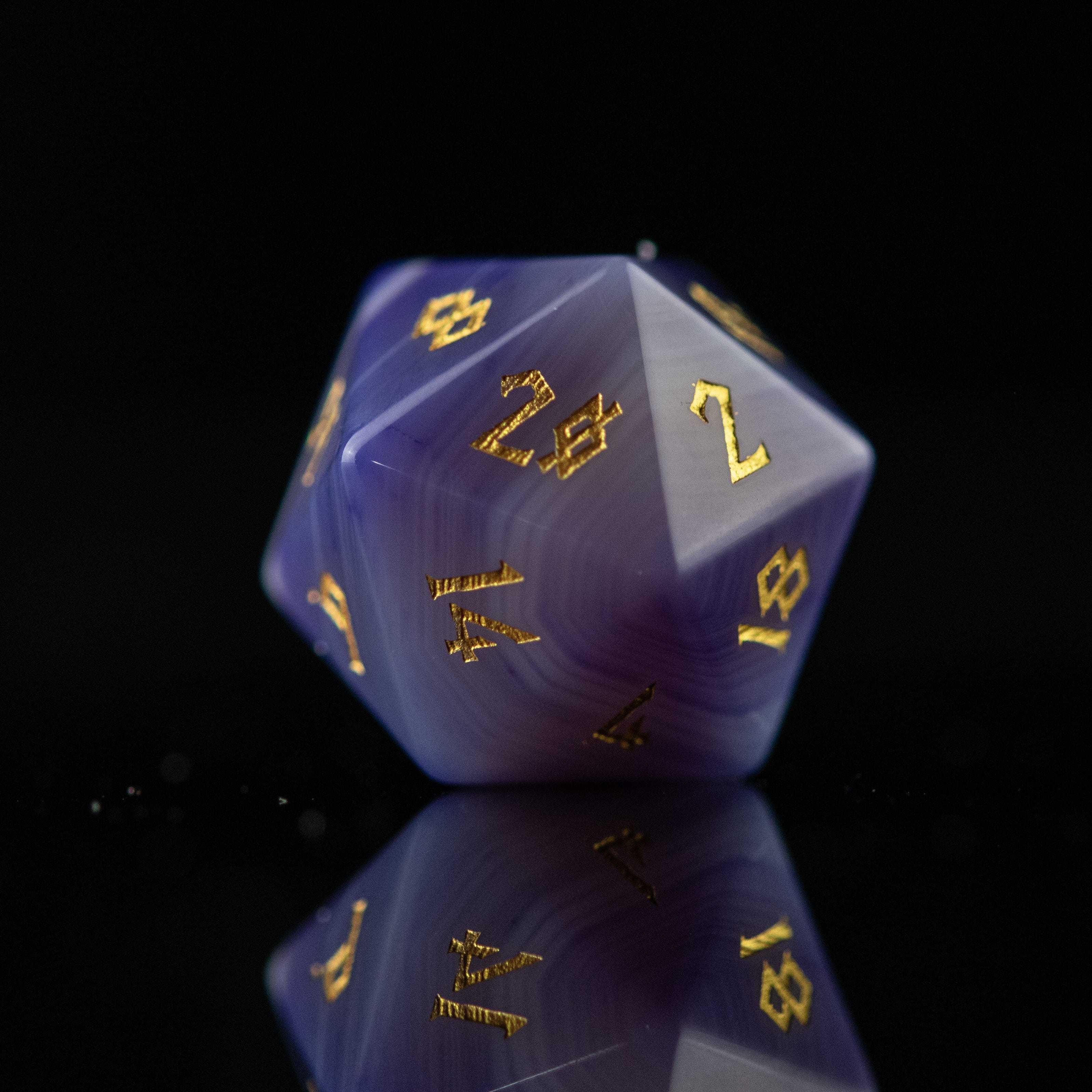 Misty Mountain Gaming Stone/Glass Purple Agate Stone Dice Set