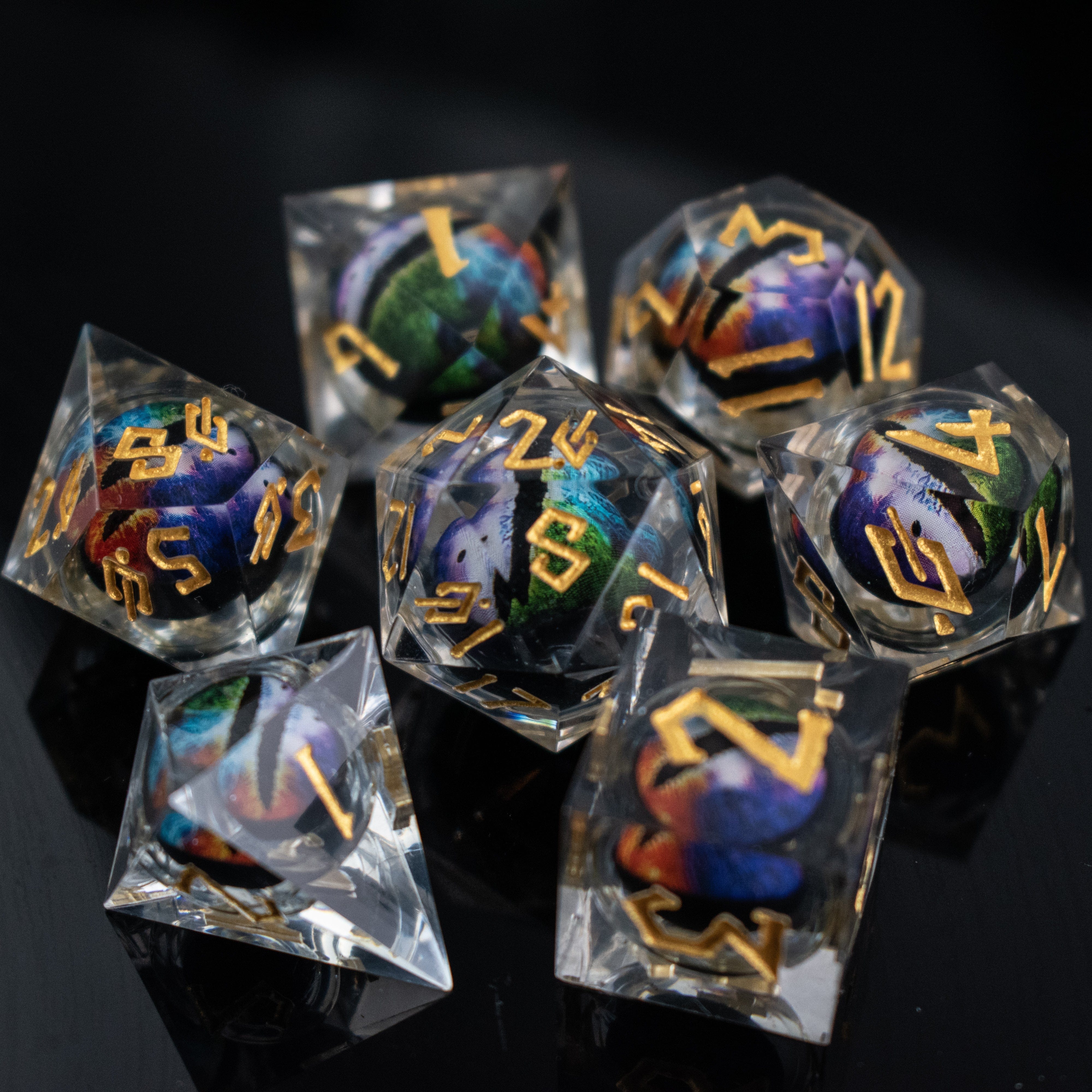 Misty Mountain Gaming Liquid Core Rainbow Dragon Liquid Core Dice Set
