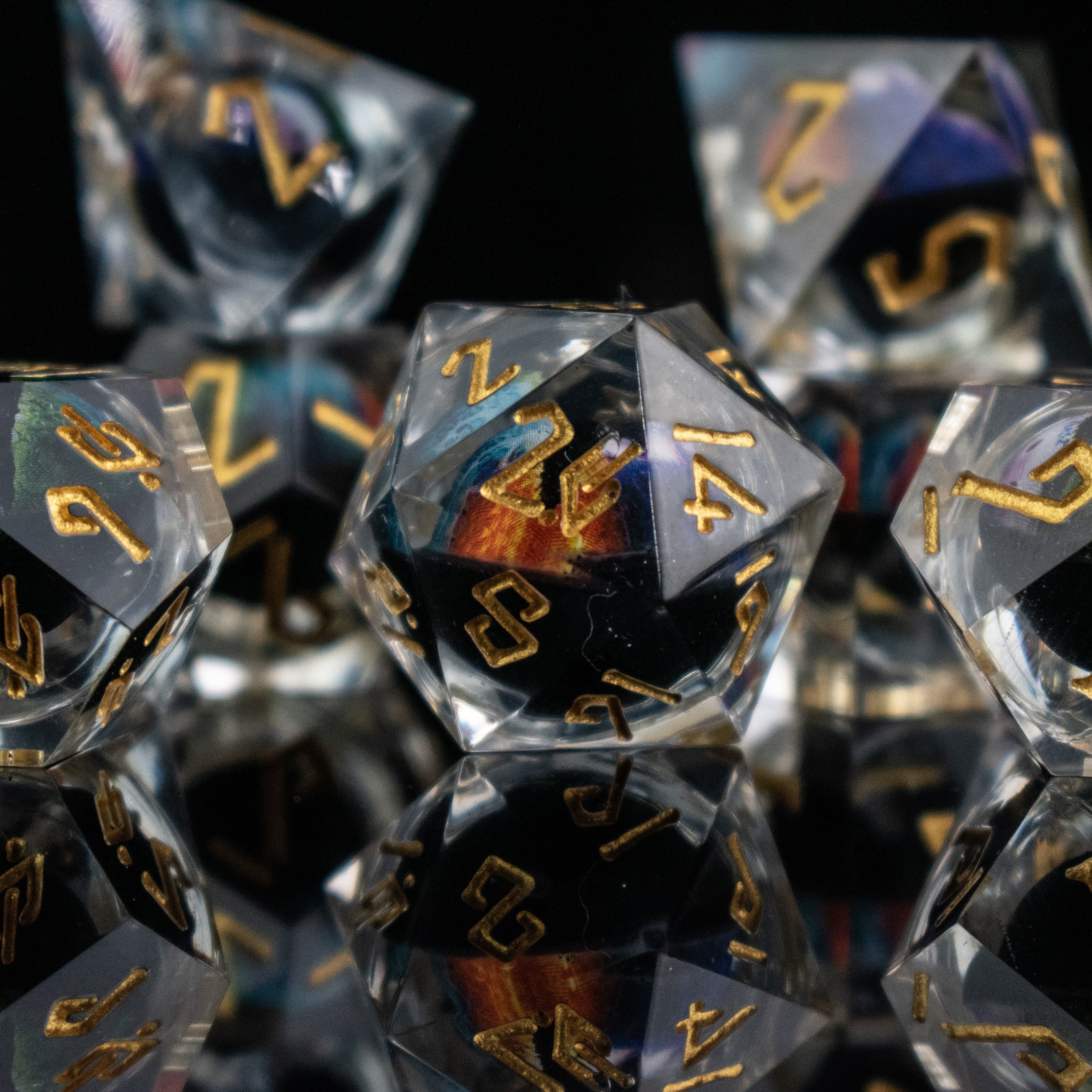 Misty Mountain Gaming Liquid Core Rainbow Dragon Liquid Core Dice Set