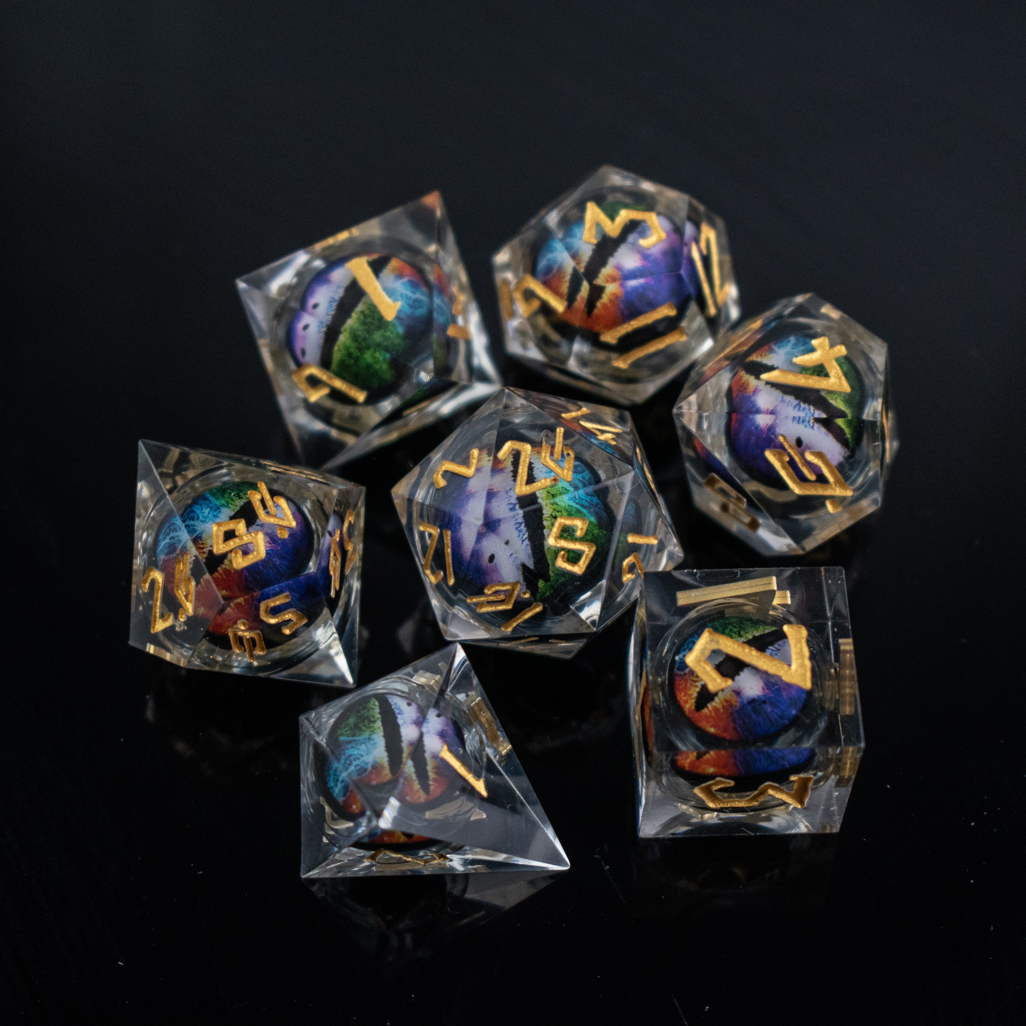 Misty Mountain Gaming Liquid Core Rainbow Dragon Liquid Core Dice Set