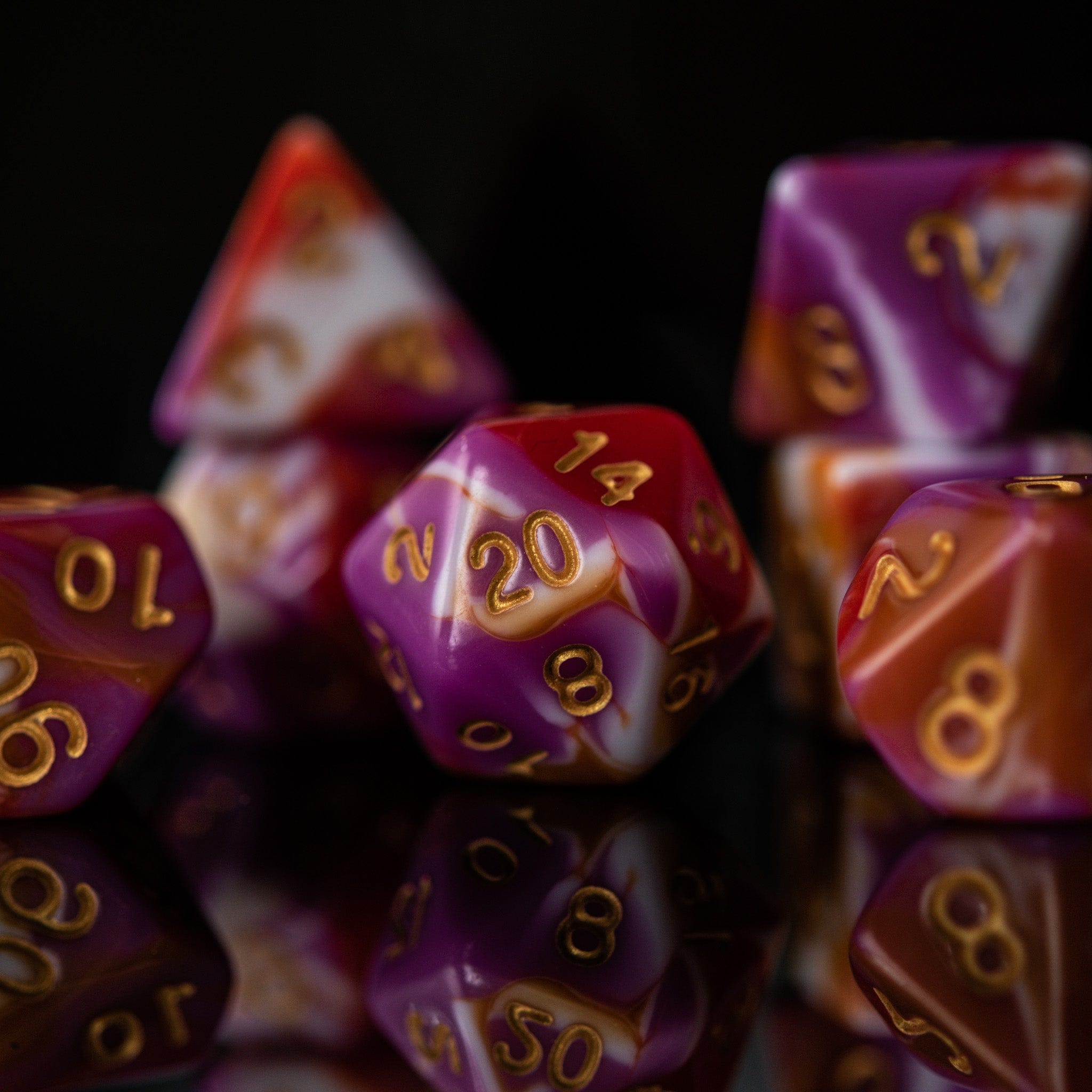 Misty Mountain Gaming Acrylic Dice Retro Acrylic Dice Set
