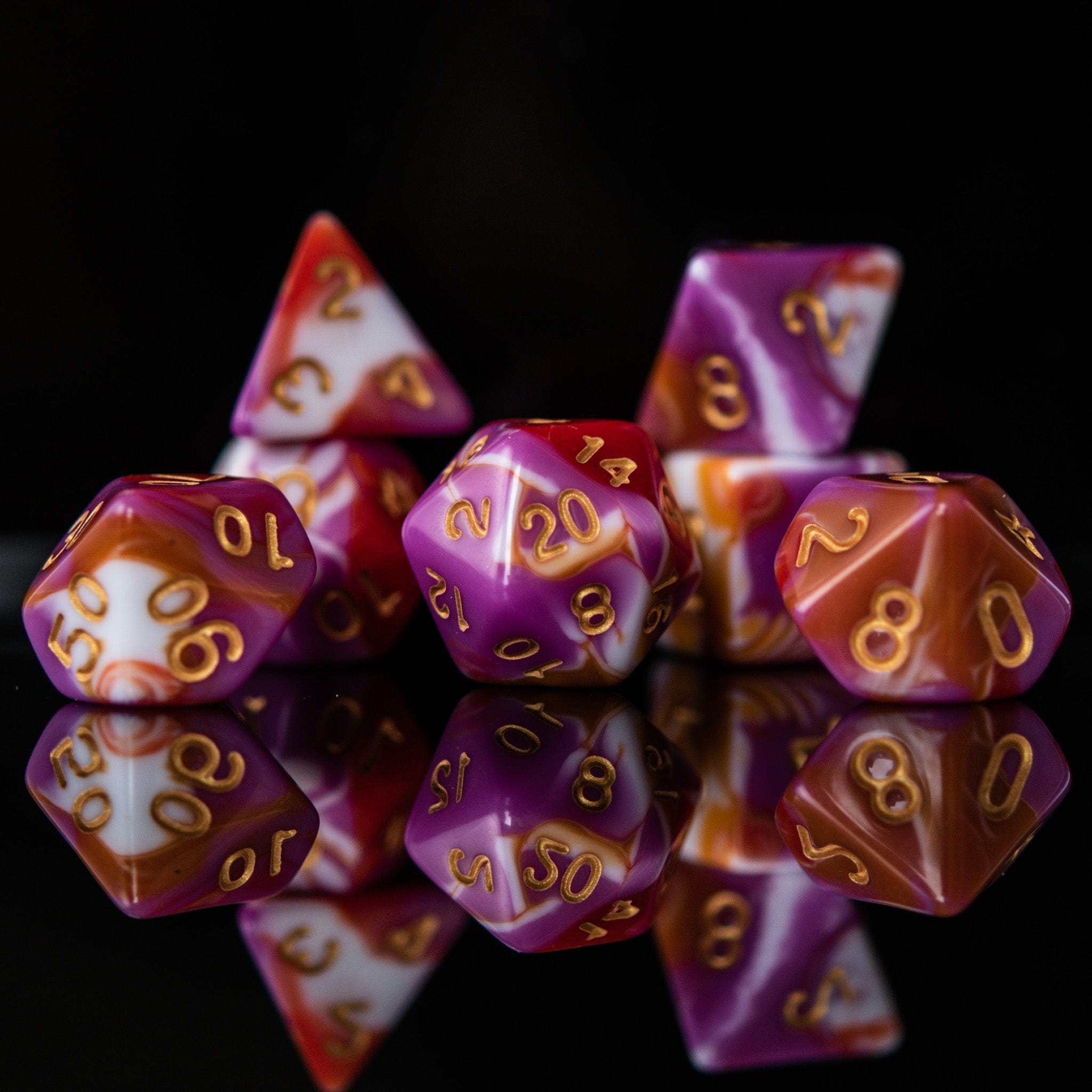 Misty Mountain Gaming Acrylic Dice Retro Acrylic Dice Set