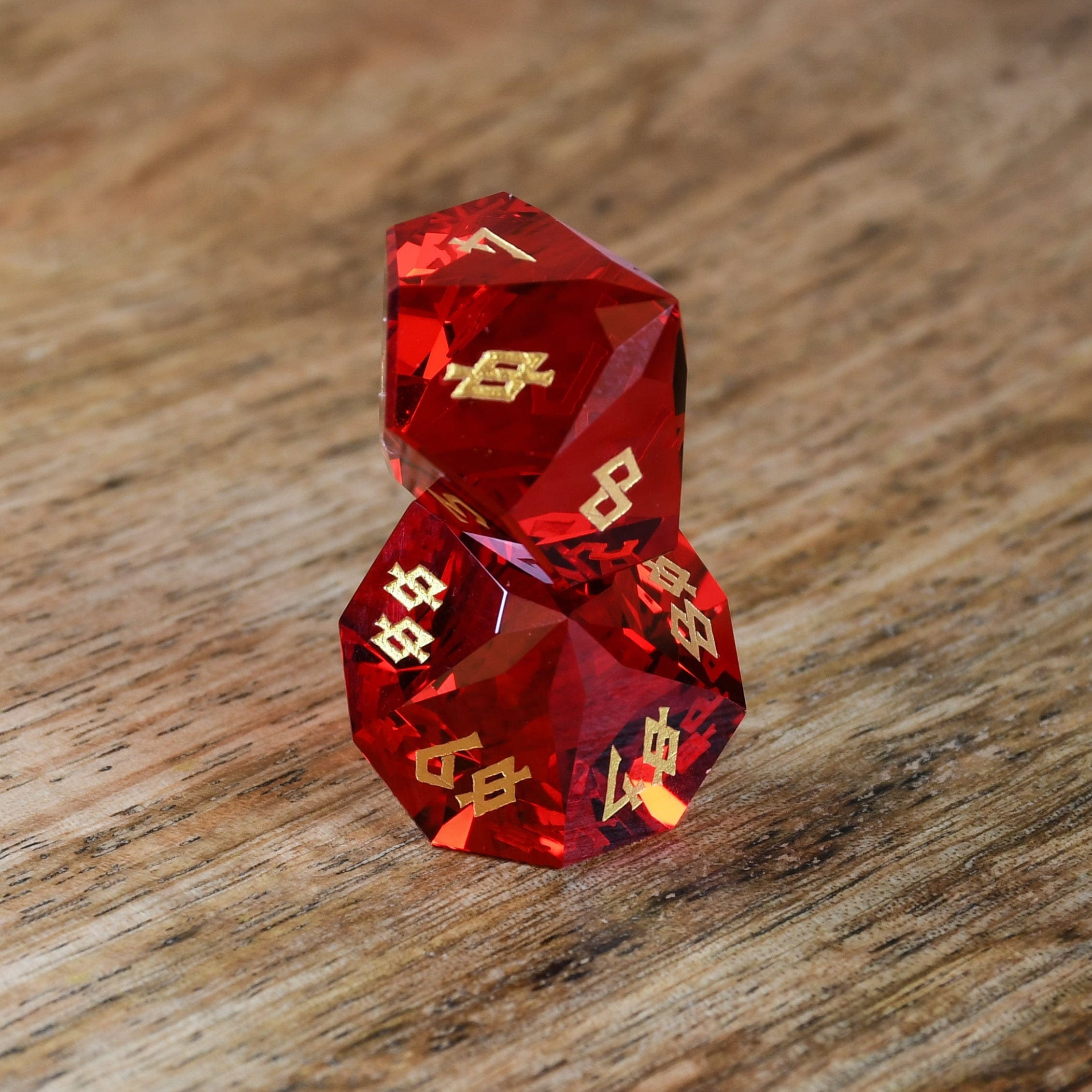 Misty Mountain Gaming Stone/Glass Ruby Multifaceted Glass Dice Set