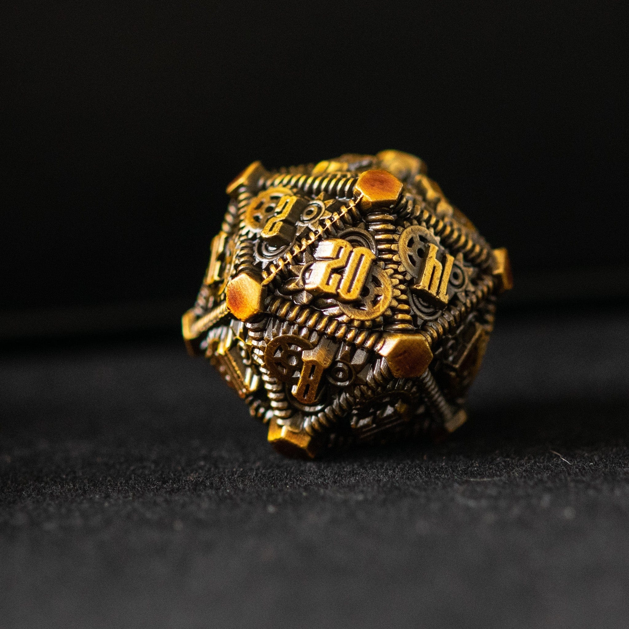 Misty Mountain Gaming Metal Rustic Brass - Weird West Wasteland Metal Dice Set