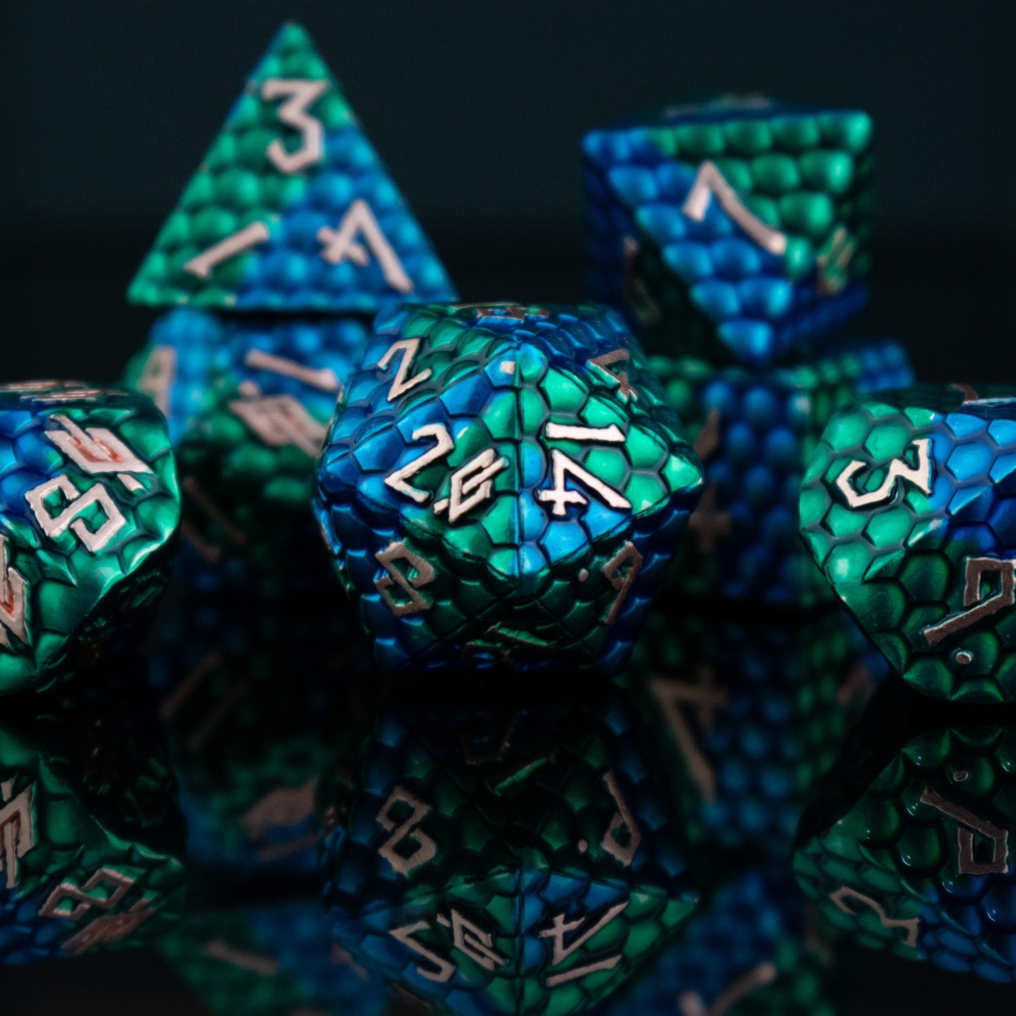 Misty Mountain Gaming Metal Sea Serpent Dragon's Egg Metal Dice Set