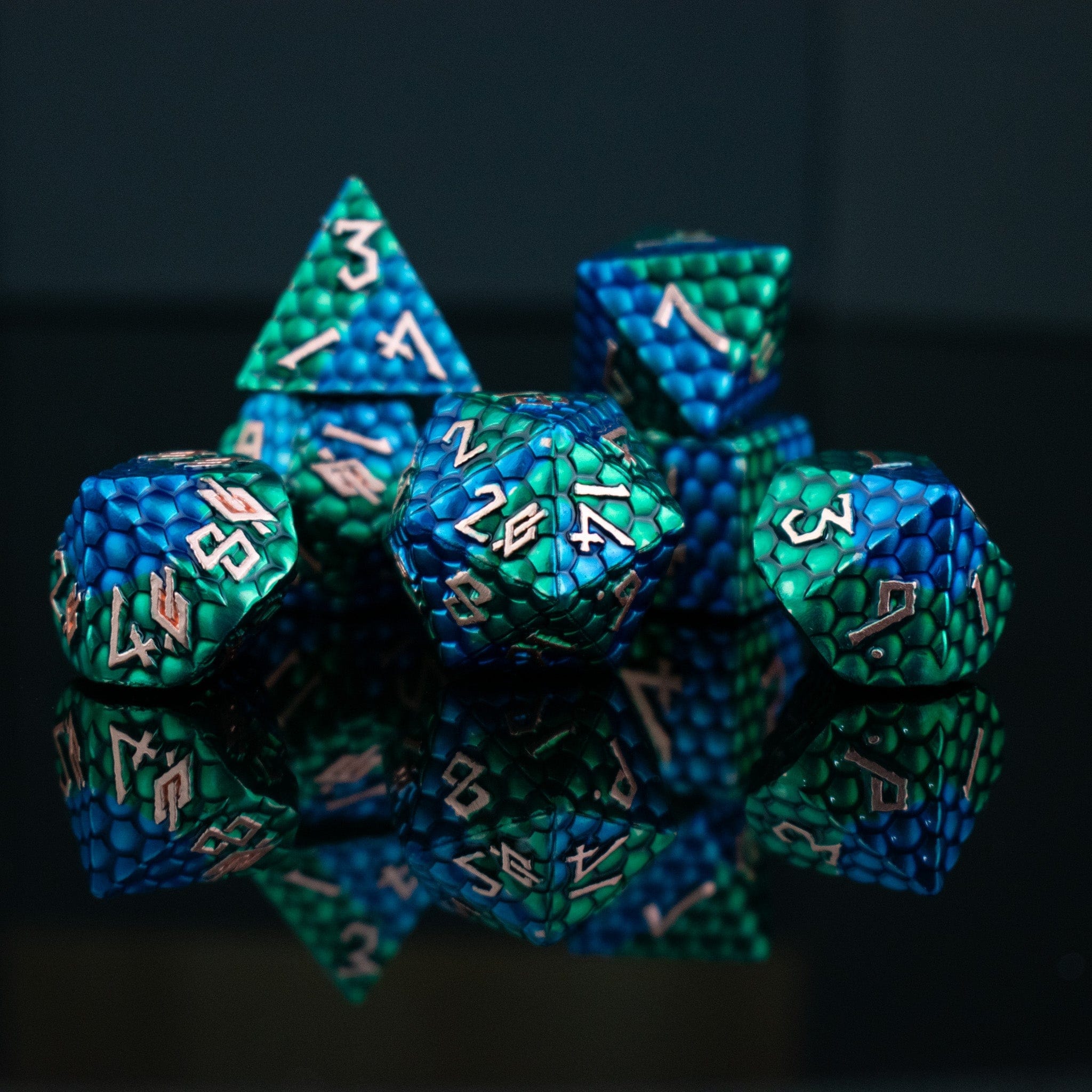 Misty Mountain Gaming Metal Sea Serpent Dragon's Egg Metal Dice Set