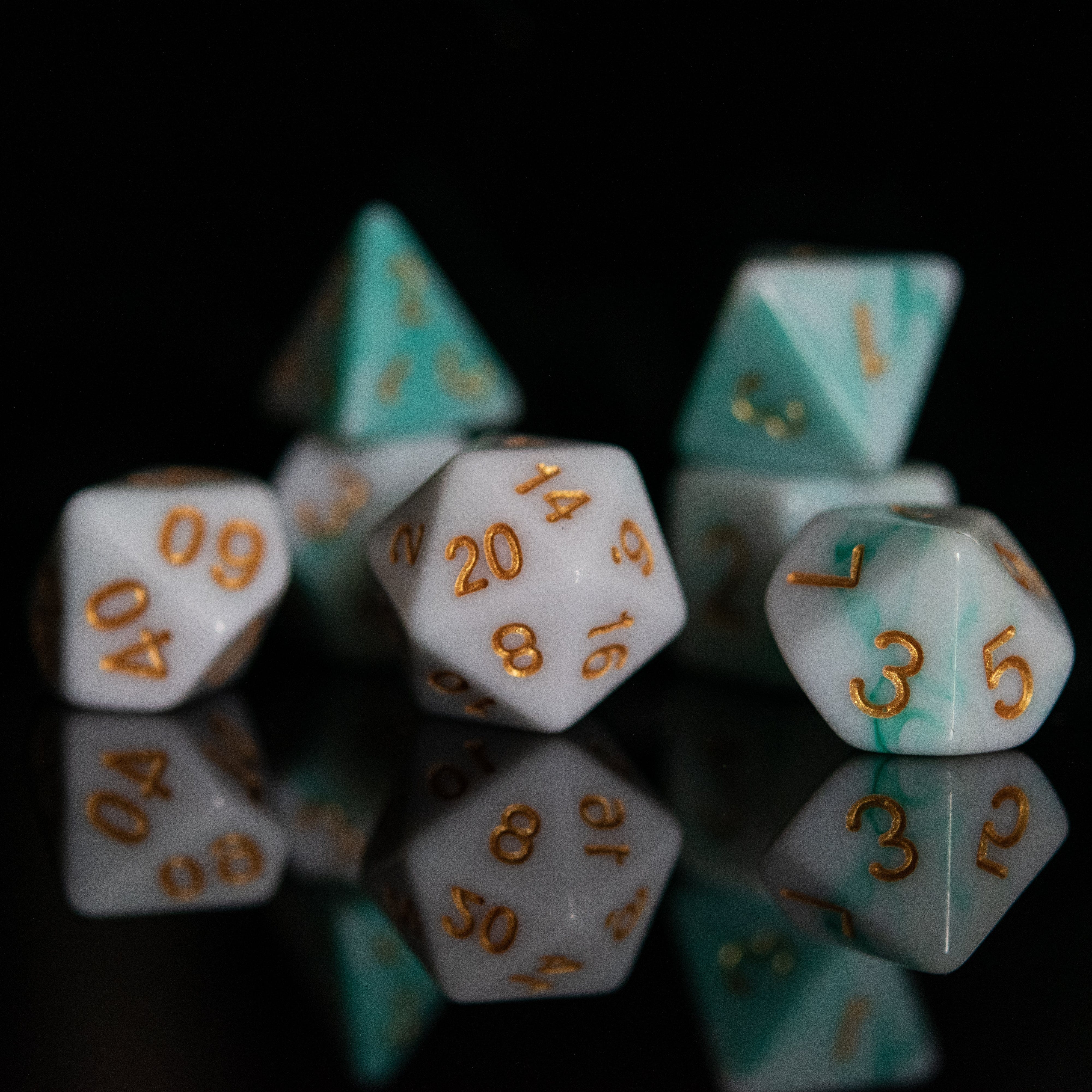 Misty Mountain Gaming Acrylic Dice Seafoam Acrylic Dice Set