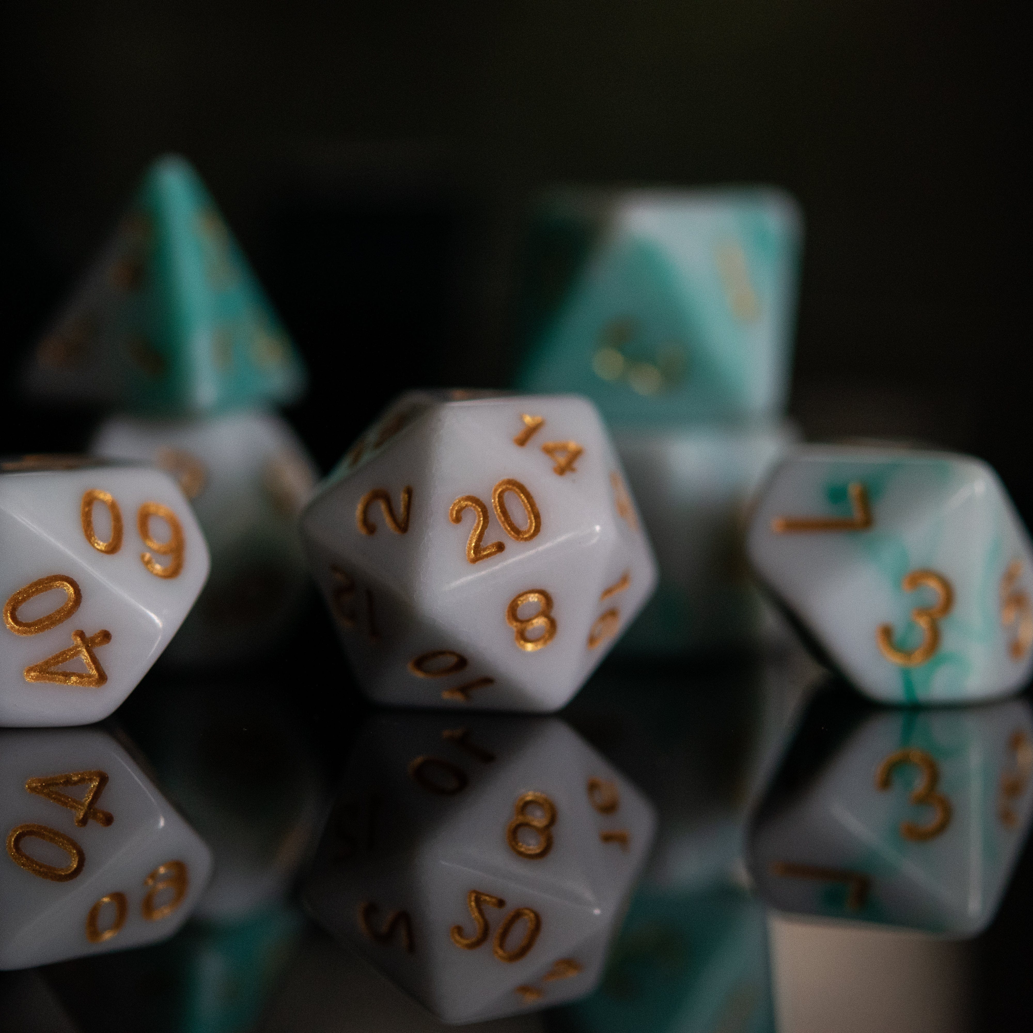 Misty Mountain Gaming Acrylic Dice Seafoam Acrylic Dice Set