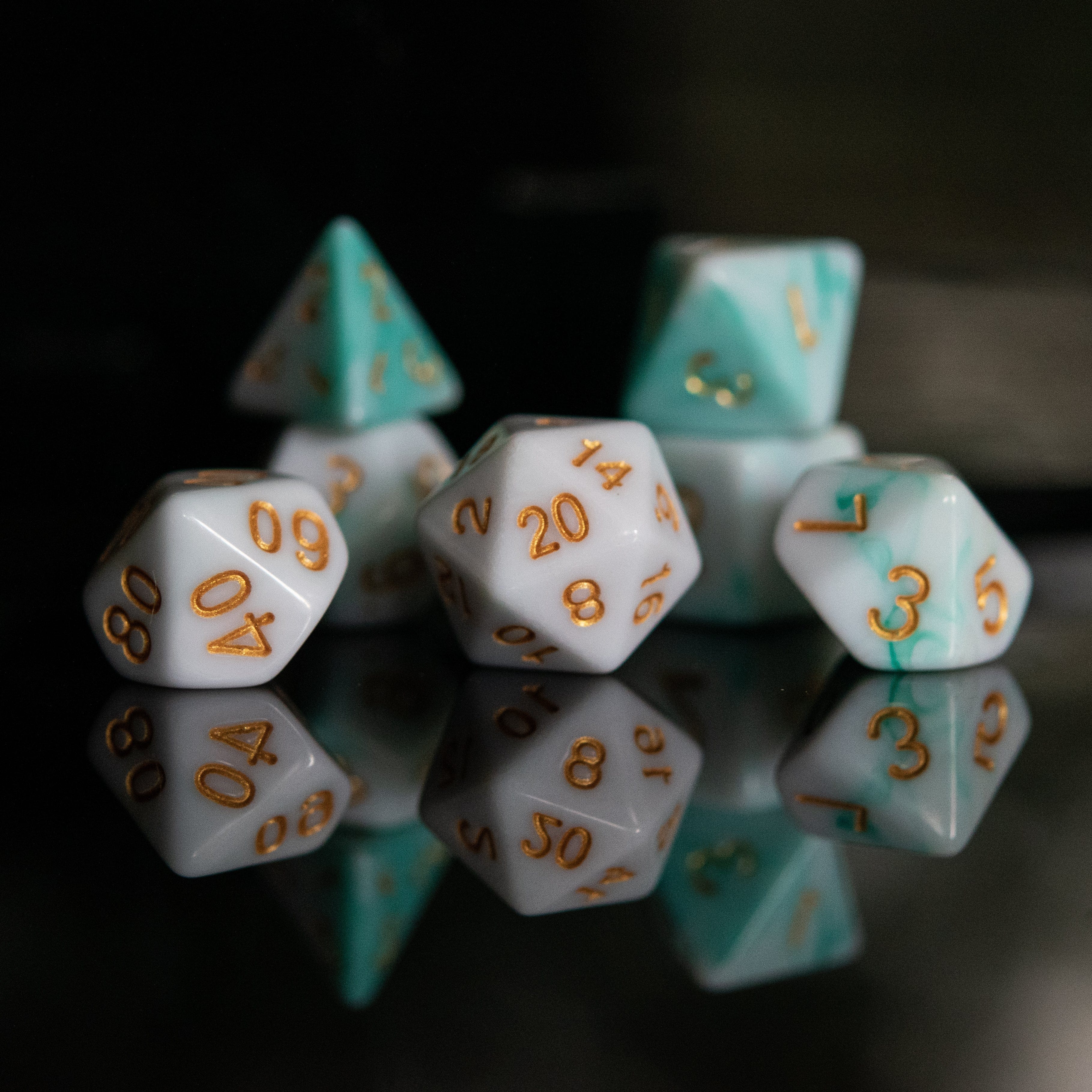 Misty Mountain Gaming Acrylic Dice Seafoam Acrylic Dice Set