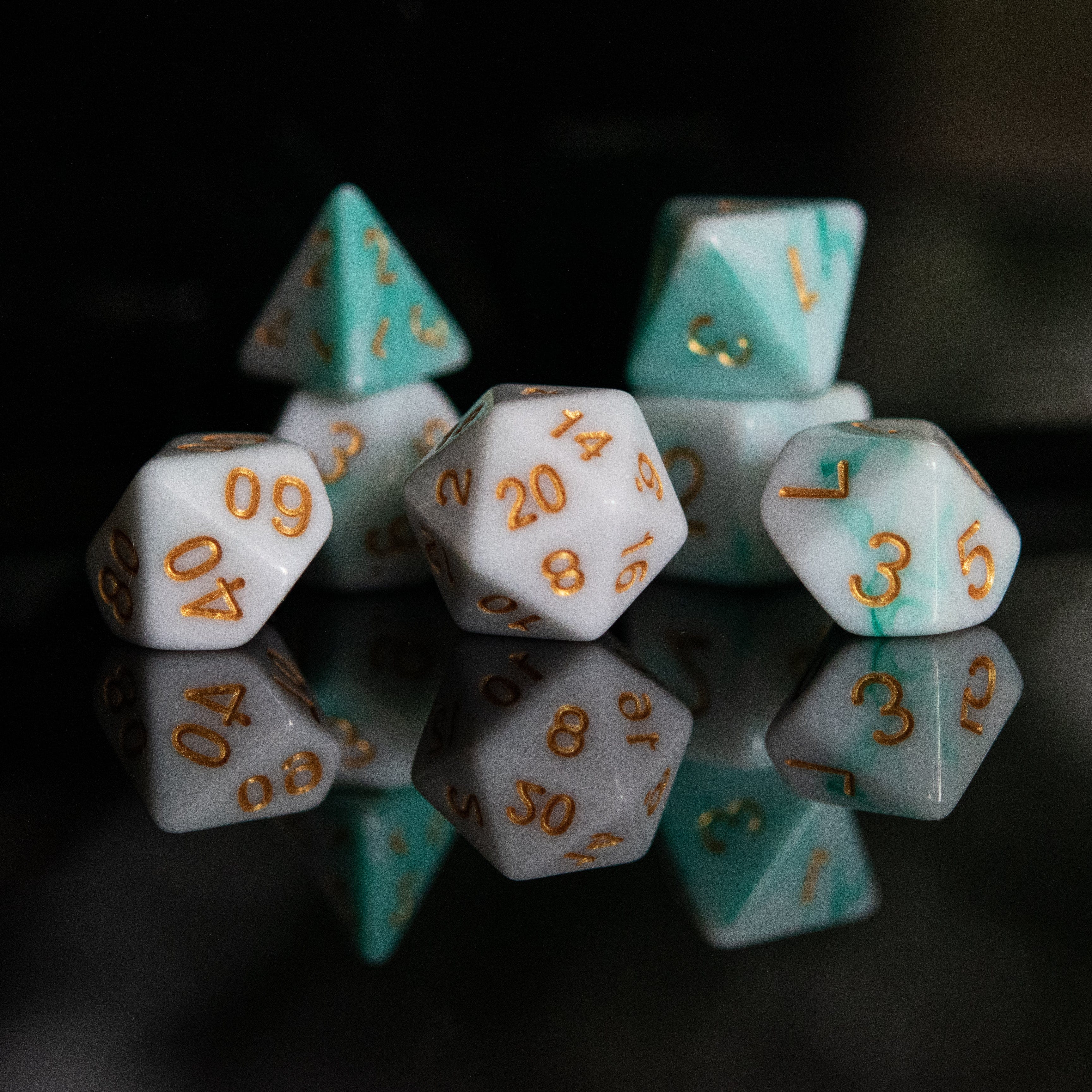 Misty Mountain Gaming Acrylic Dice Seafoam Acrylic Dice Set