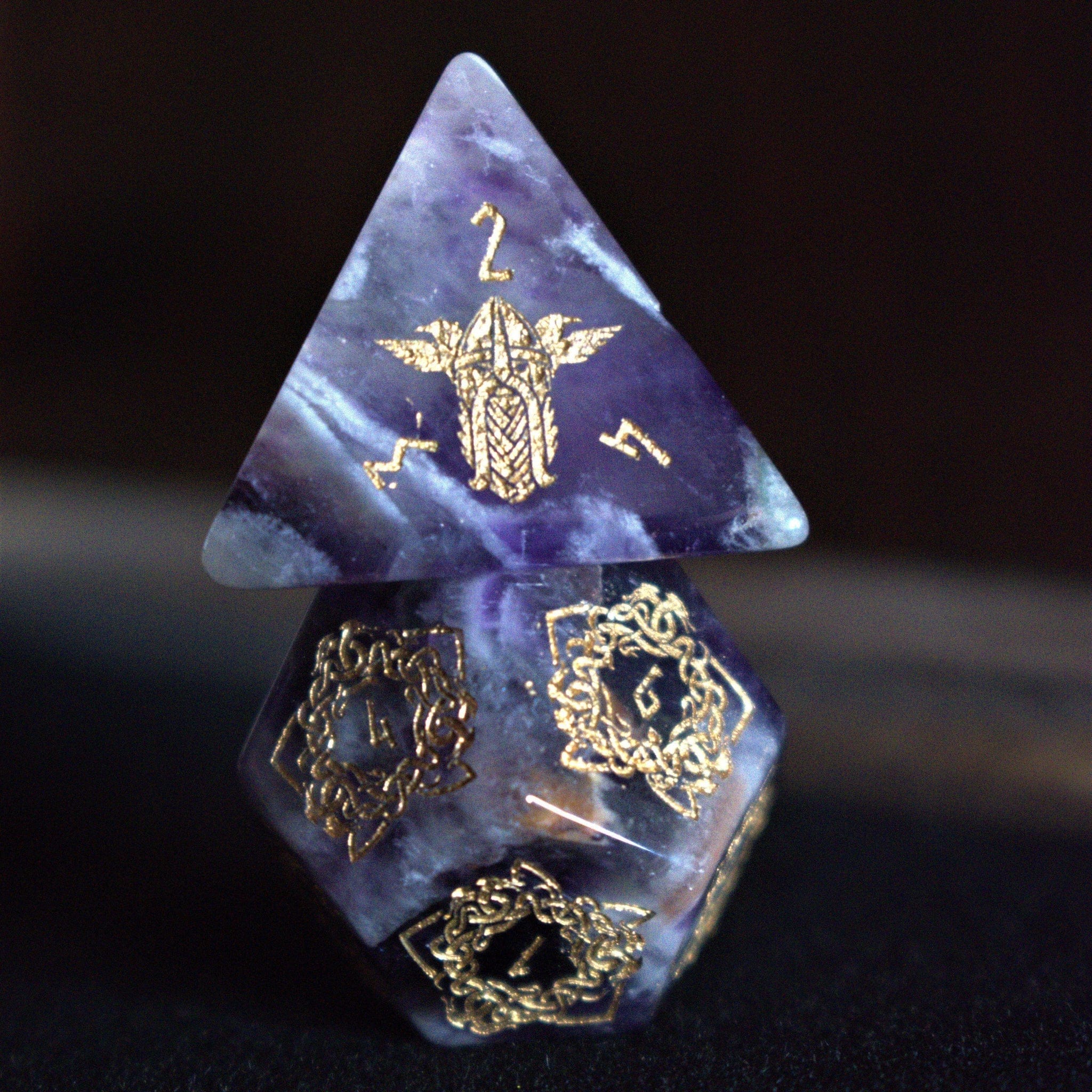 Misty Mountain Gaming Stone/Glass Serpent of Midgard Amethyst Dice Set