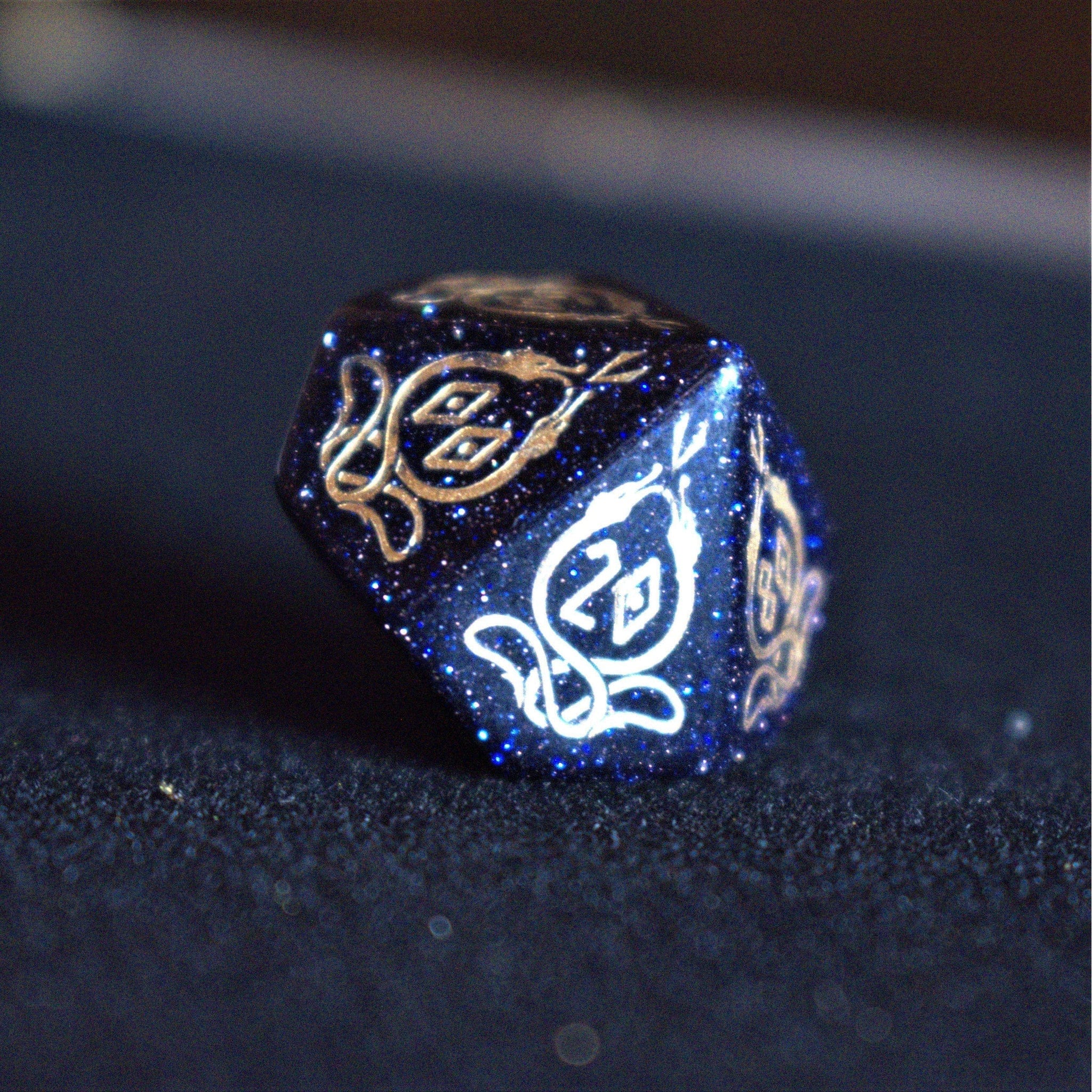 Misty Mountain Gaming Stone/Glass Serpent of Midgard Blue Sandstone Dice Set