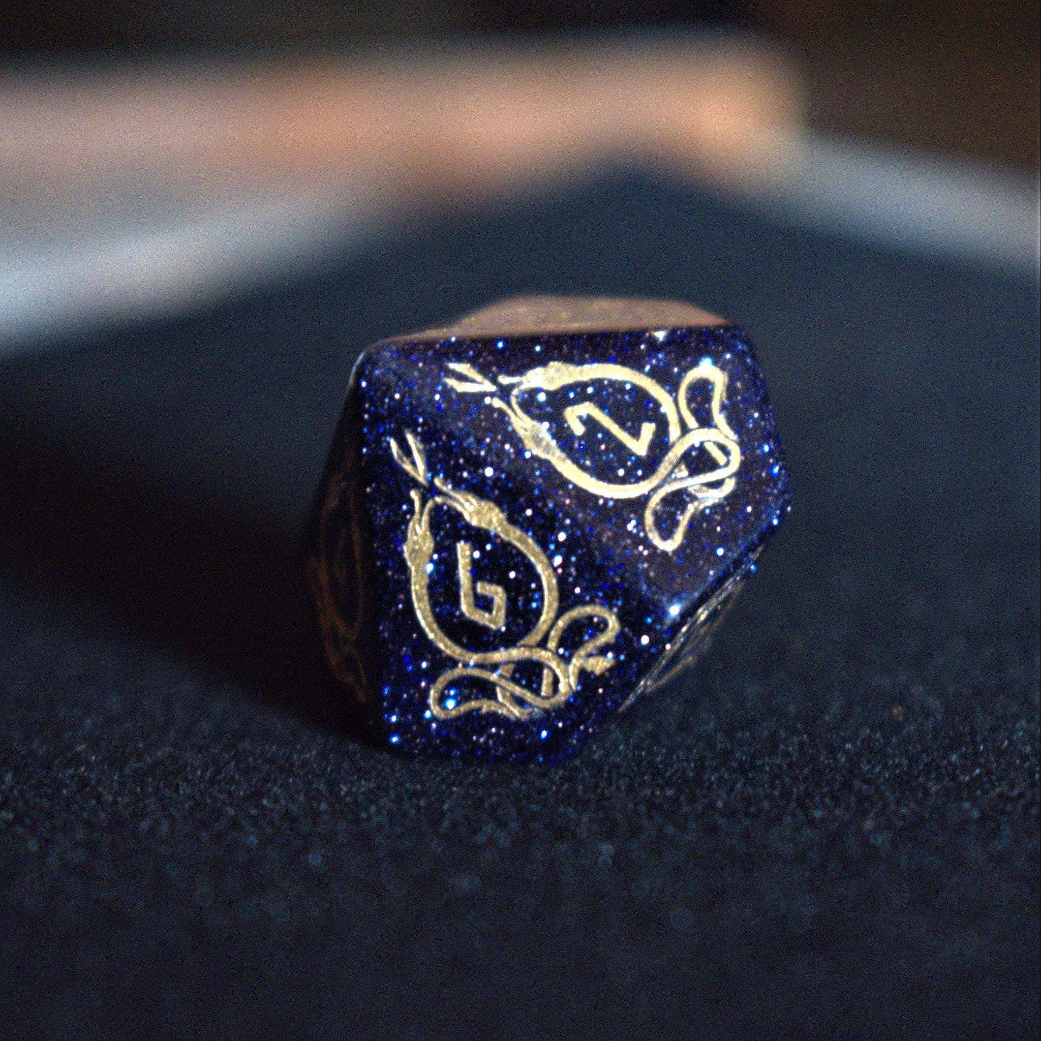 Misty Mountain Gaming Stone/Glass Serpent of Midgard Blue Sandstone Dice Set