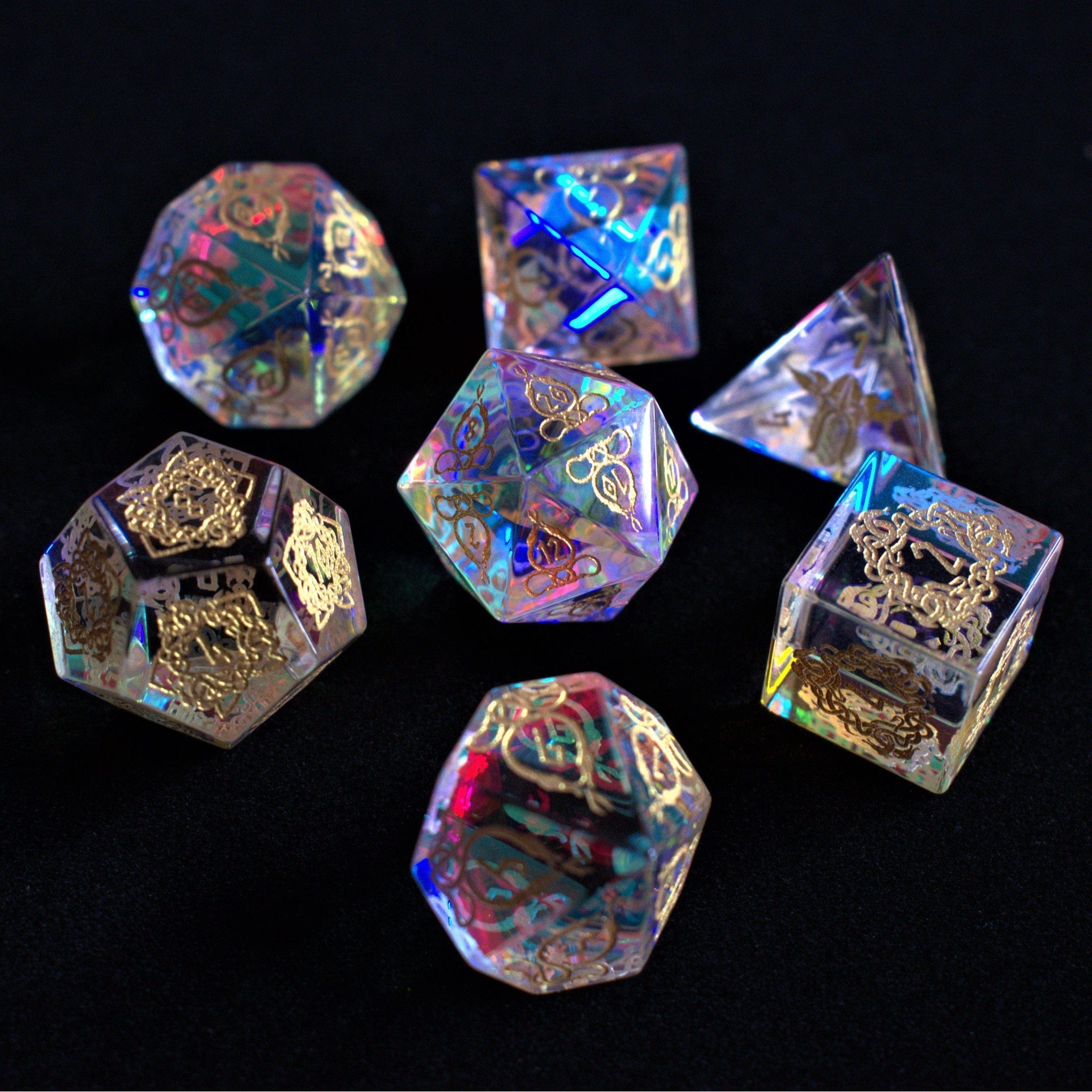 Misty Mountain Gaming Stone/Glass Serpent of Midgard Prism Glass Dice Set