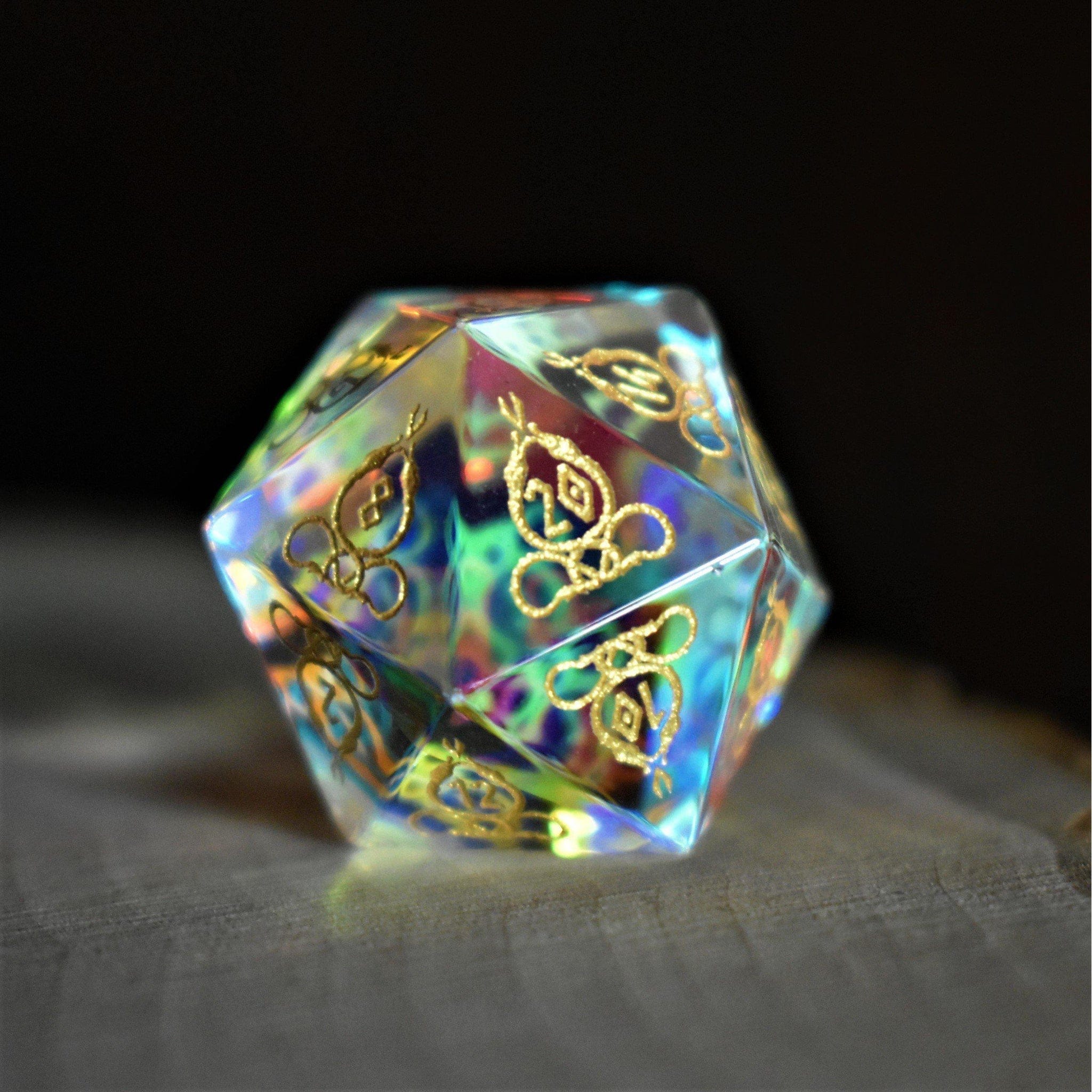 Misty Mountain Gaming Stone/Glass Serpent of Midgard Prism Glass Dice Set