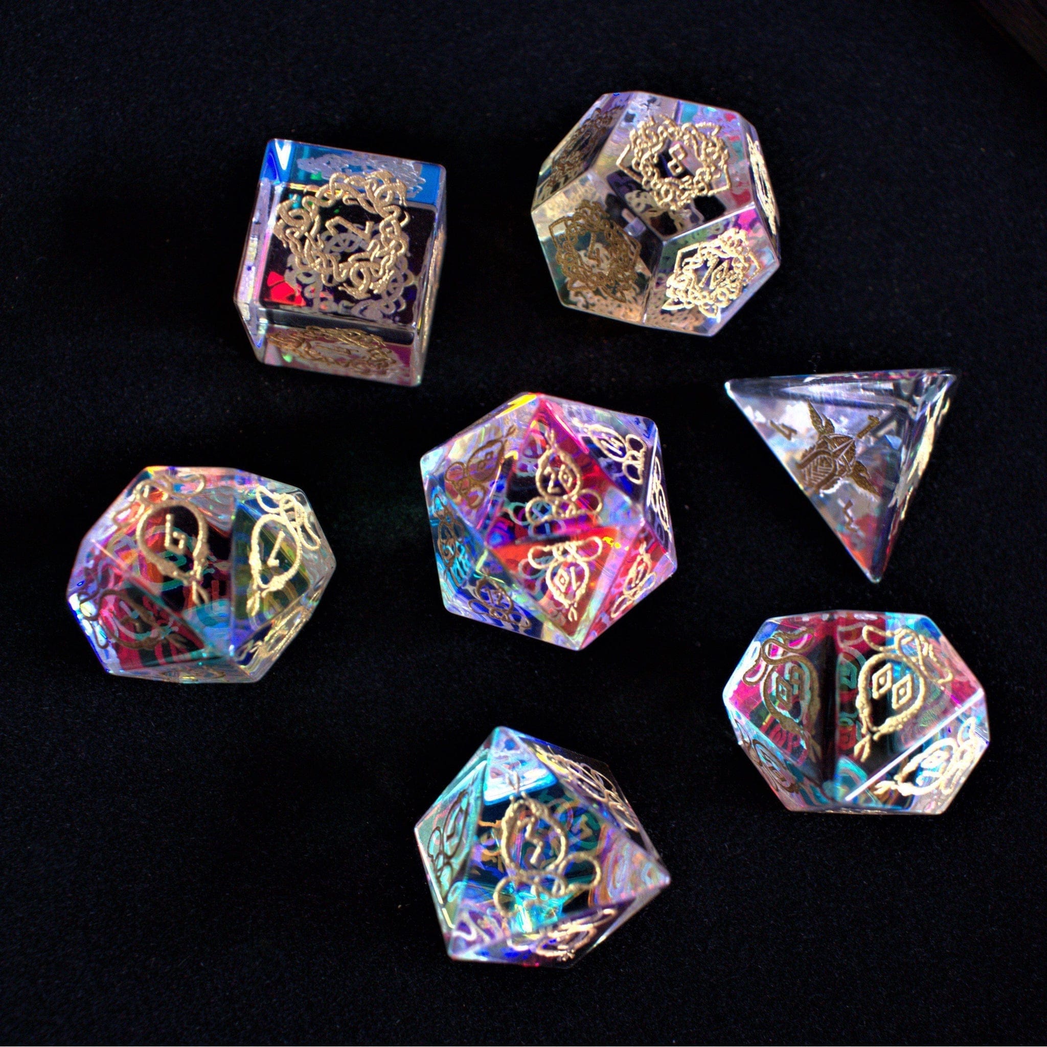 Misty Mountain Gaming Stone/Glass Serpent of Midgard Prism Glass Dice Set