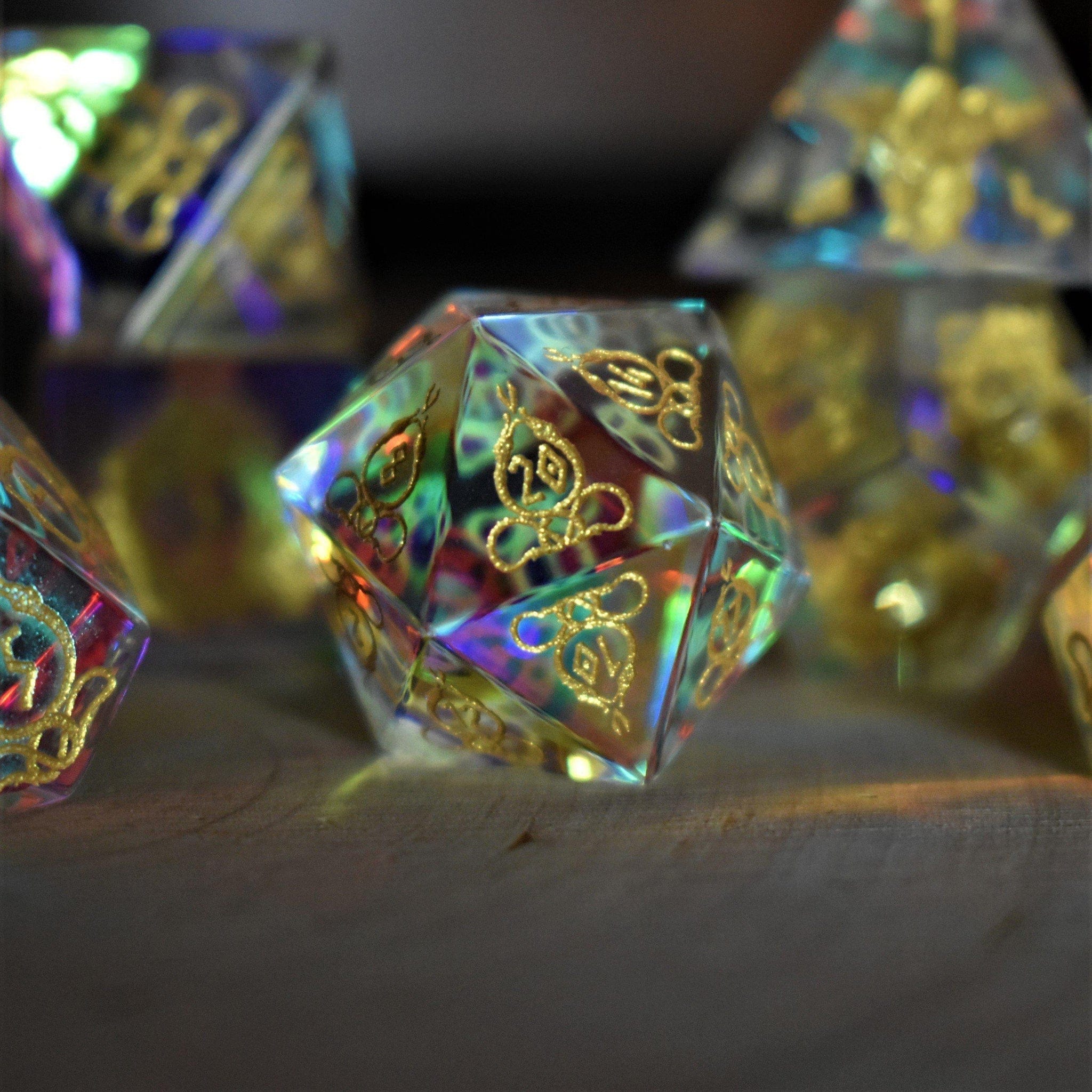 Misty Mountain Gaming Stone/Glass Serpent of Midgard Prism Glass Dice Set