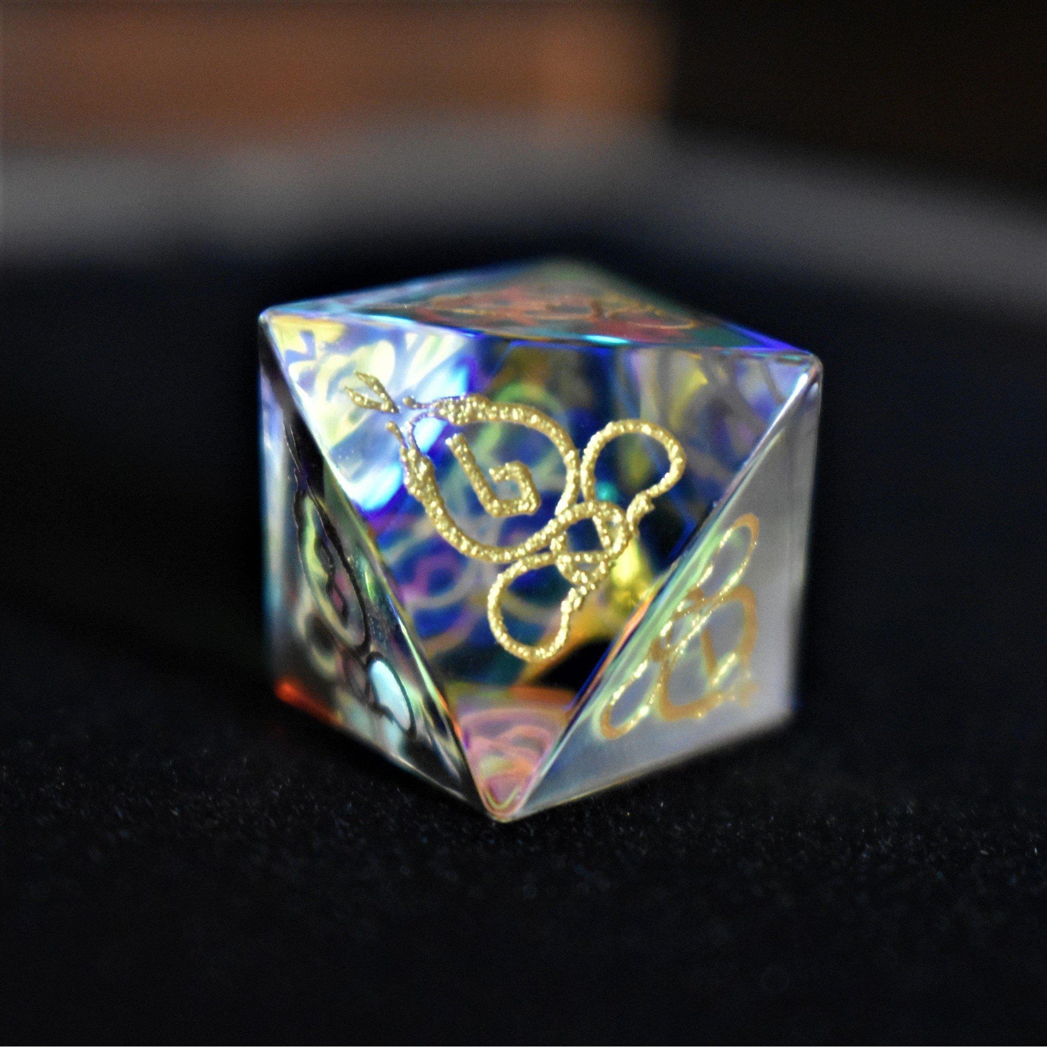 Misty Mountain Gaming Stone/Glass Serpent of Midgard Prism Glass Dice Set