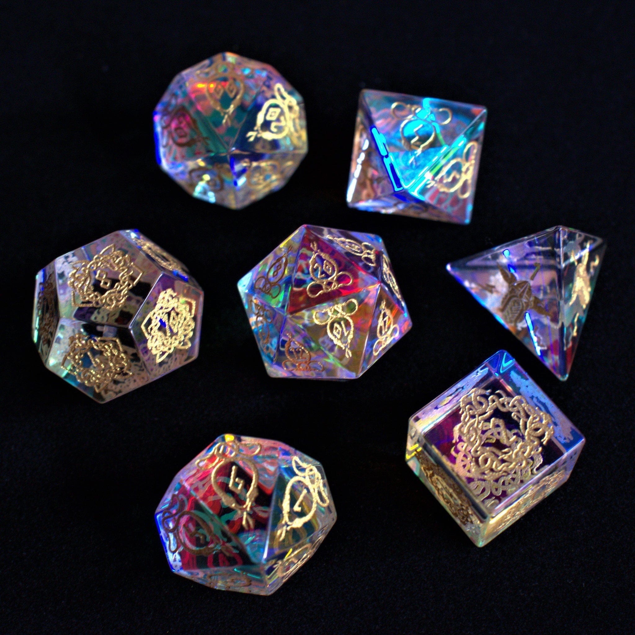 Misty Mountain Gaming Stone/Glass Serpent of Midgard Prism Glass Dice Set