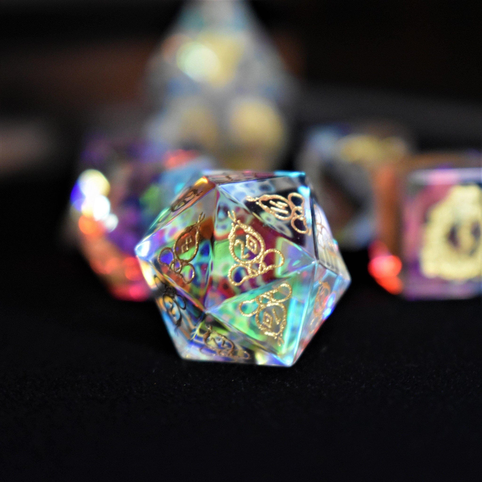 Misty Mountain Gaming Stone/Glass Serpent of Midgard Prism Glass Dice Set