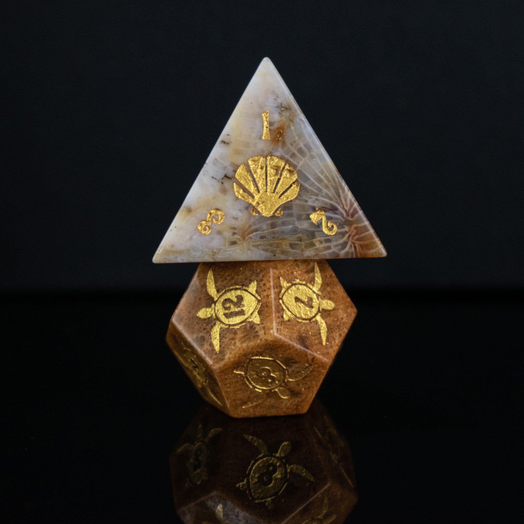 Misty Mountain Gaming Stone/Glass Siren's Song Fossilized Coral Dice Set