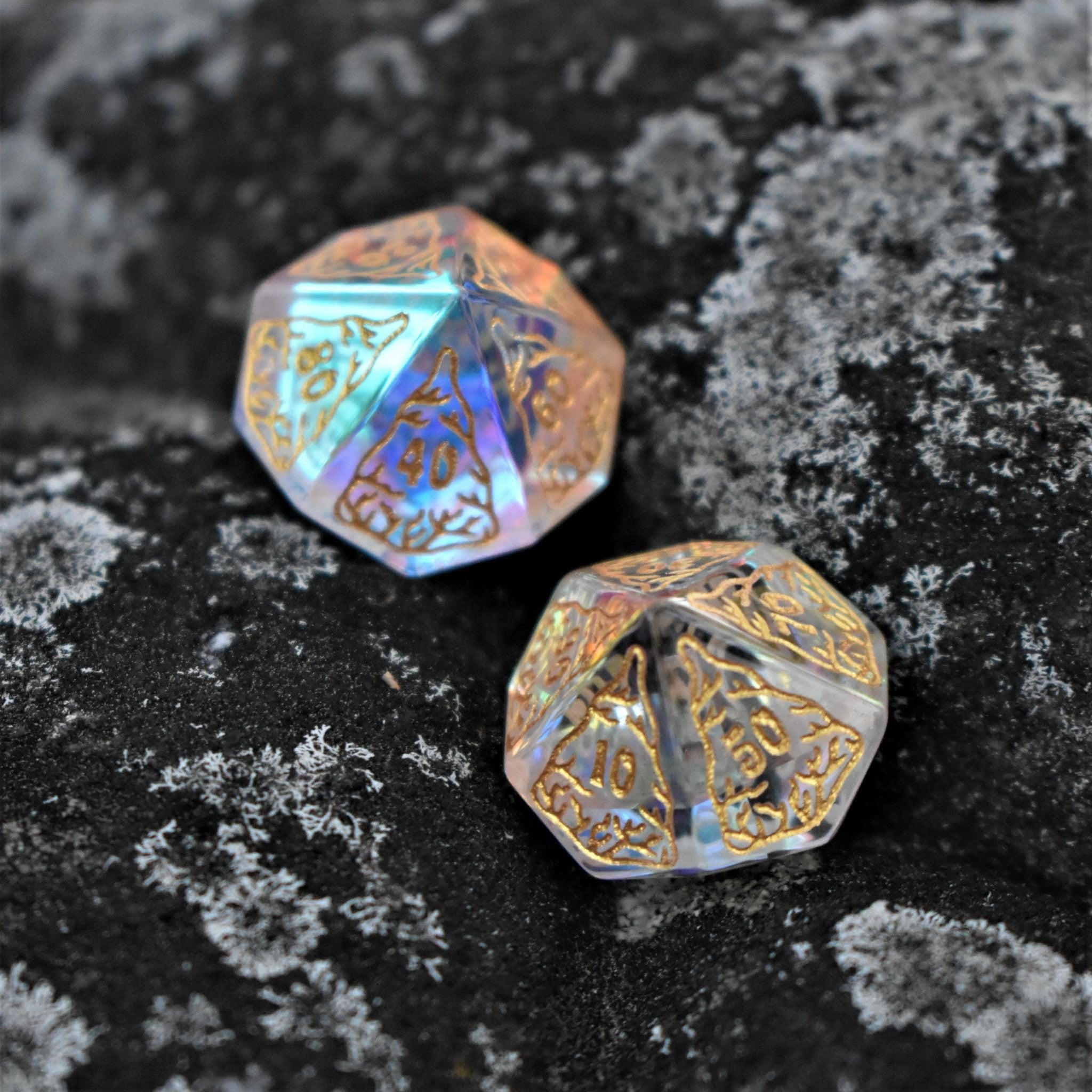 Misty Mountain Gaming Stone/Glass Siren's Song Prism Glass Dice Set