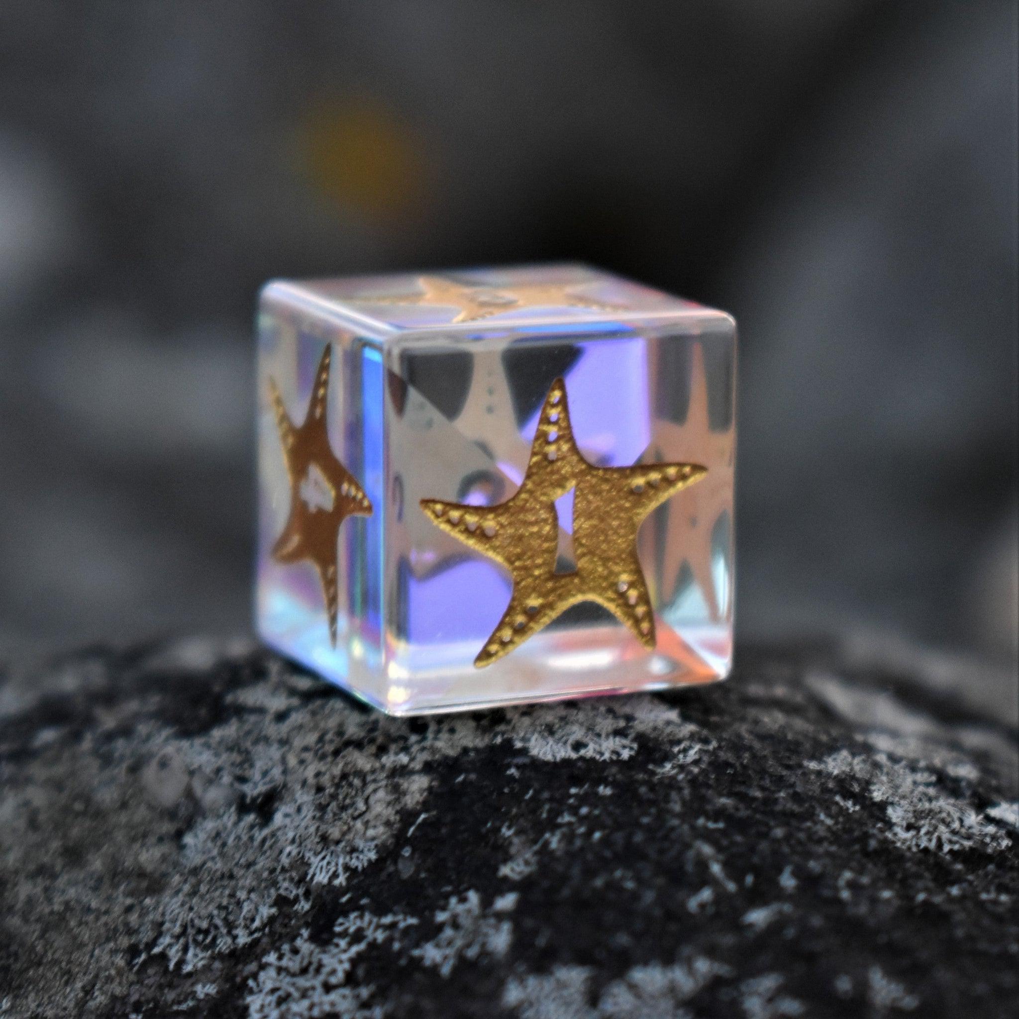 Misty Mountain Gaming Stone/Glass Siren's Song Prism Glass Dice Set