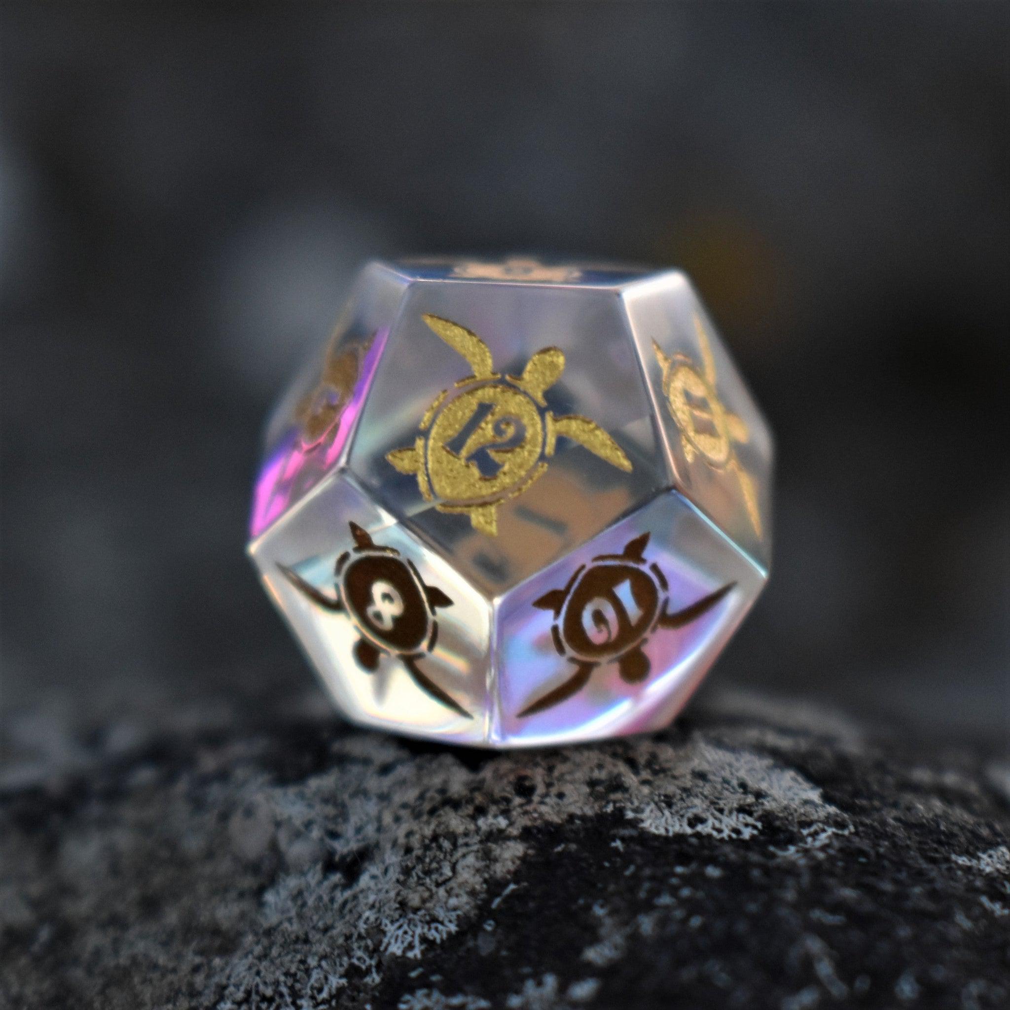 Misty Mountain Gaming Stone/Glass Siren's Song Prism Glass Dice Set