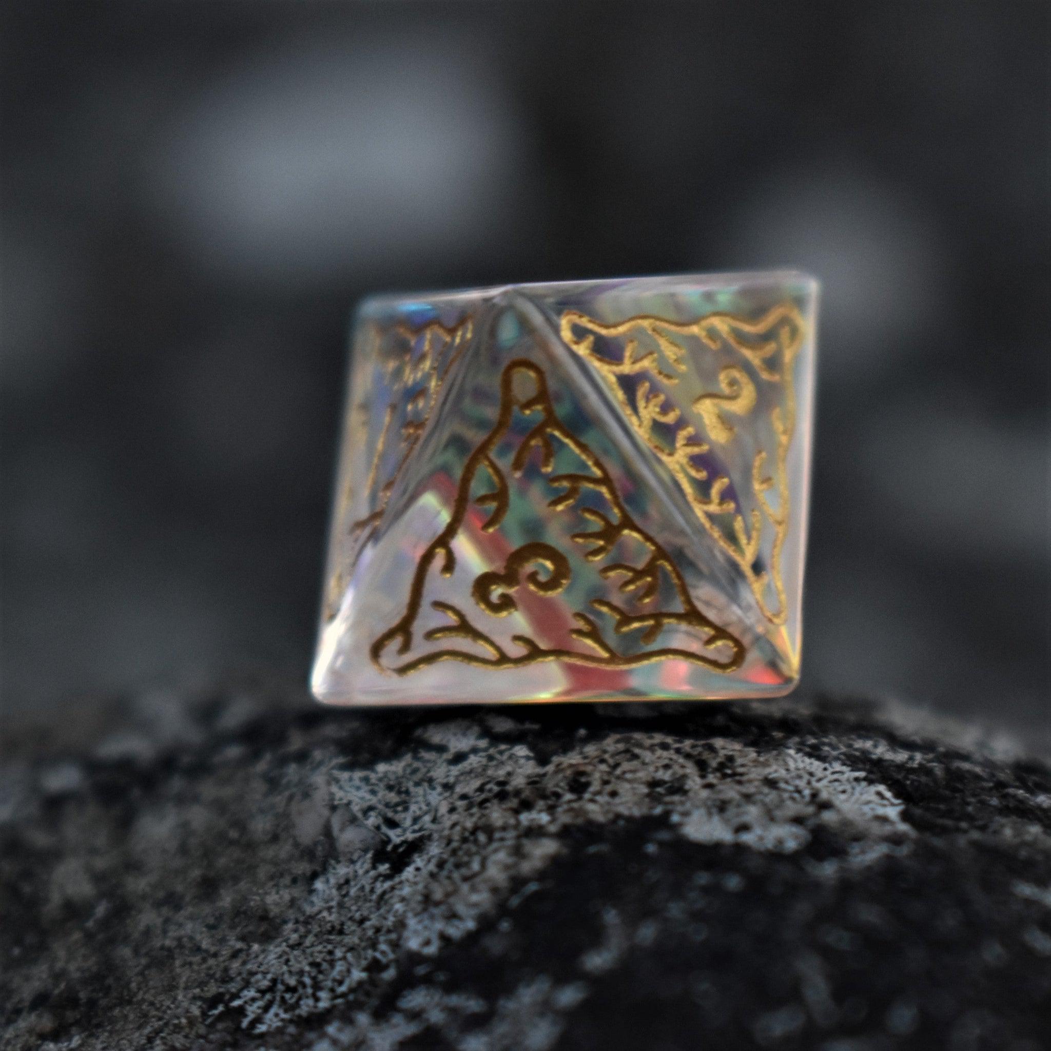 Misty Mountain Gaming Stone/Glass Siren's Song Prism Glass Dice Set