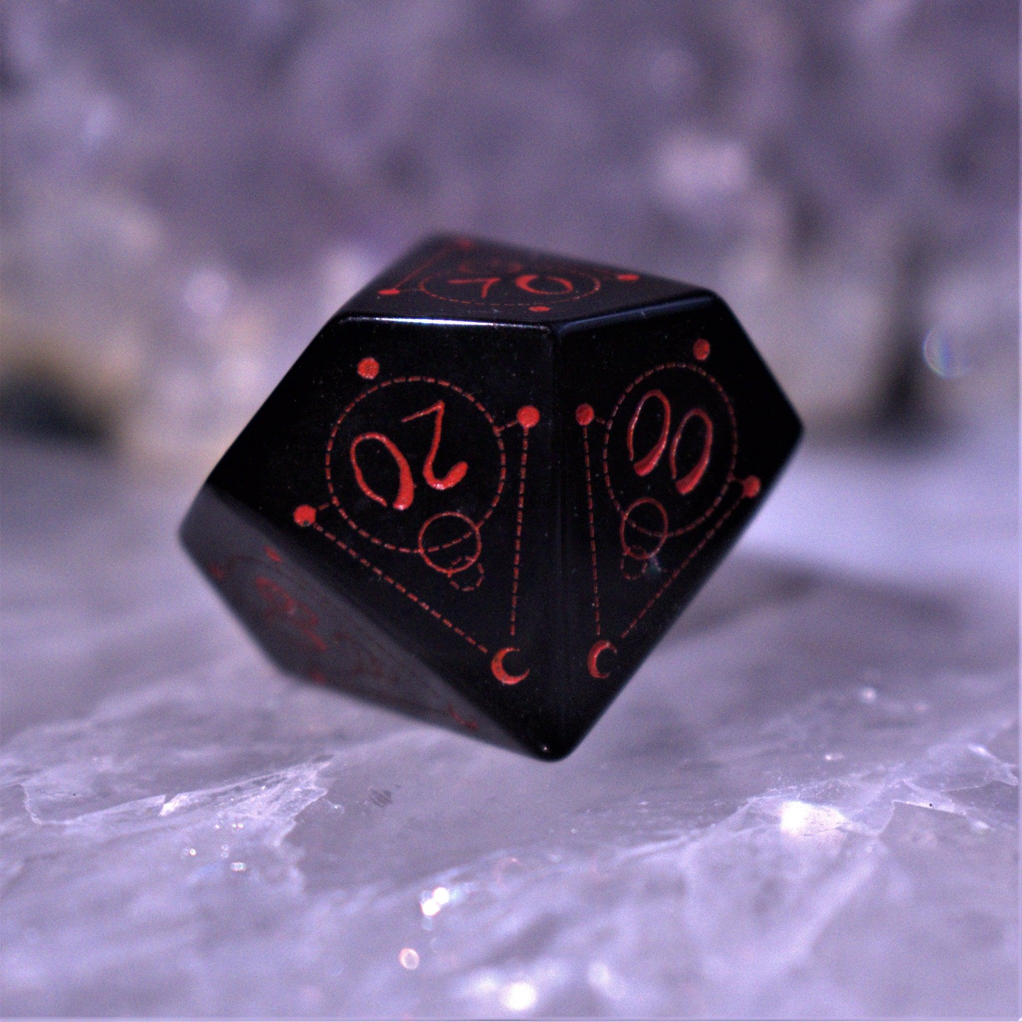 Misty Mountain Gaming Stone/Glass Spellcaster Obsidian Stone Dice