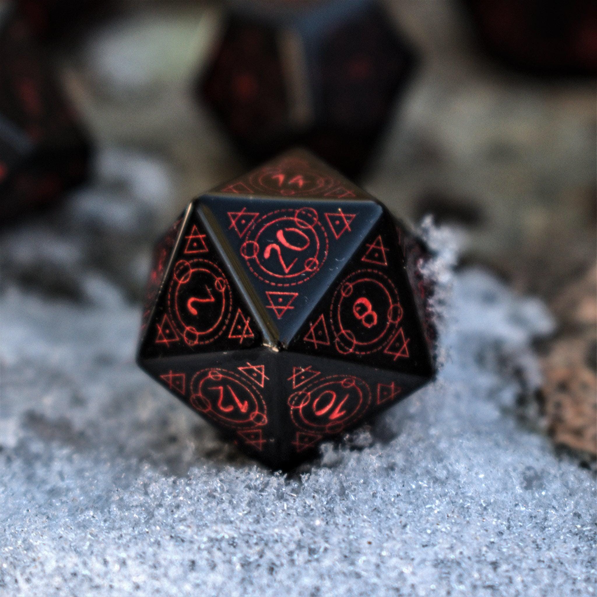 Misty Mountain Gaming Stone/Glass Spellcaster Obsidian Stone Dice