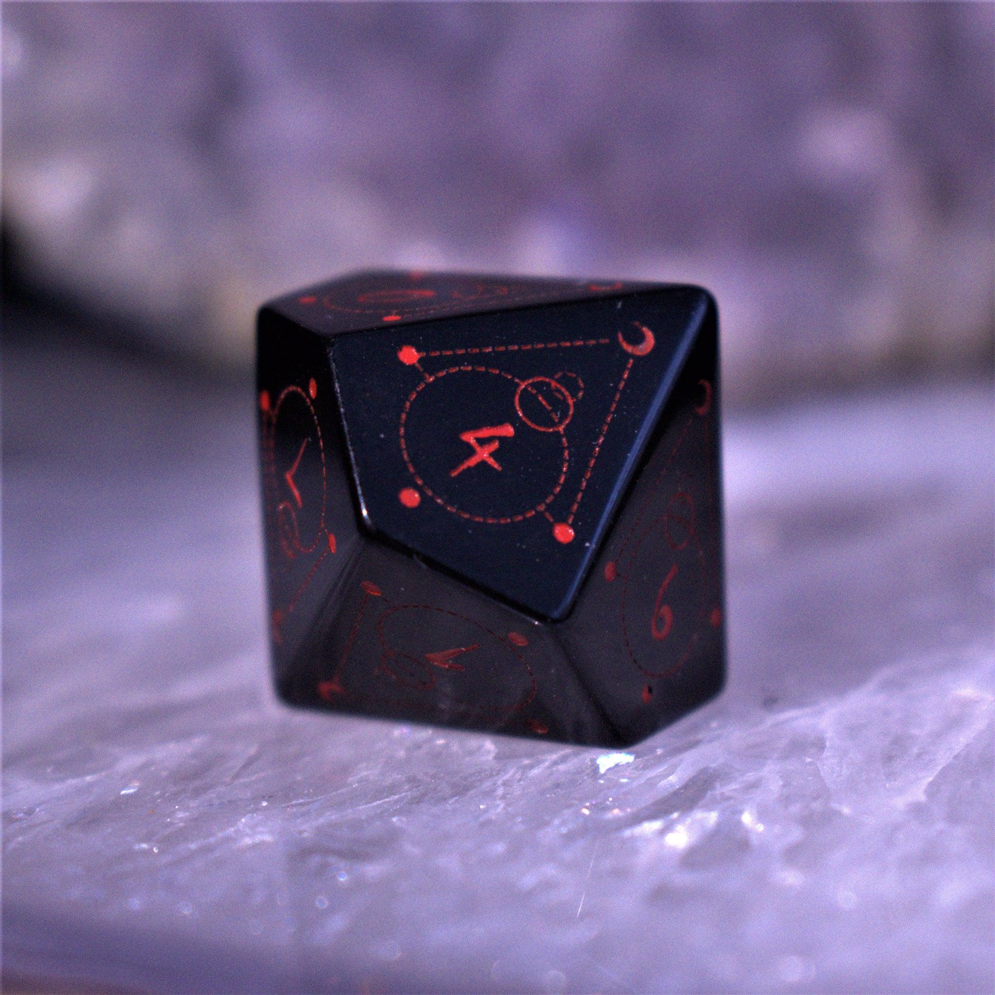 Misty Mountain Gaming Stone/Glass Spellcaster Obsidian Stone Dice