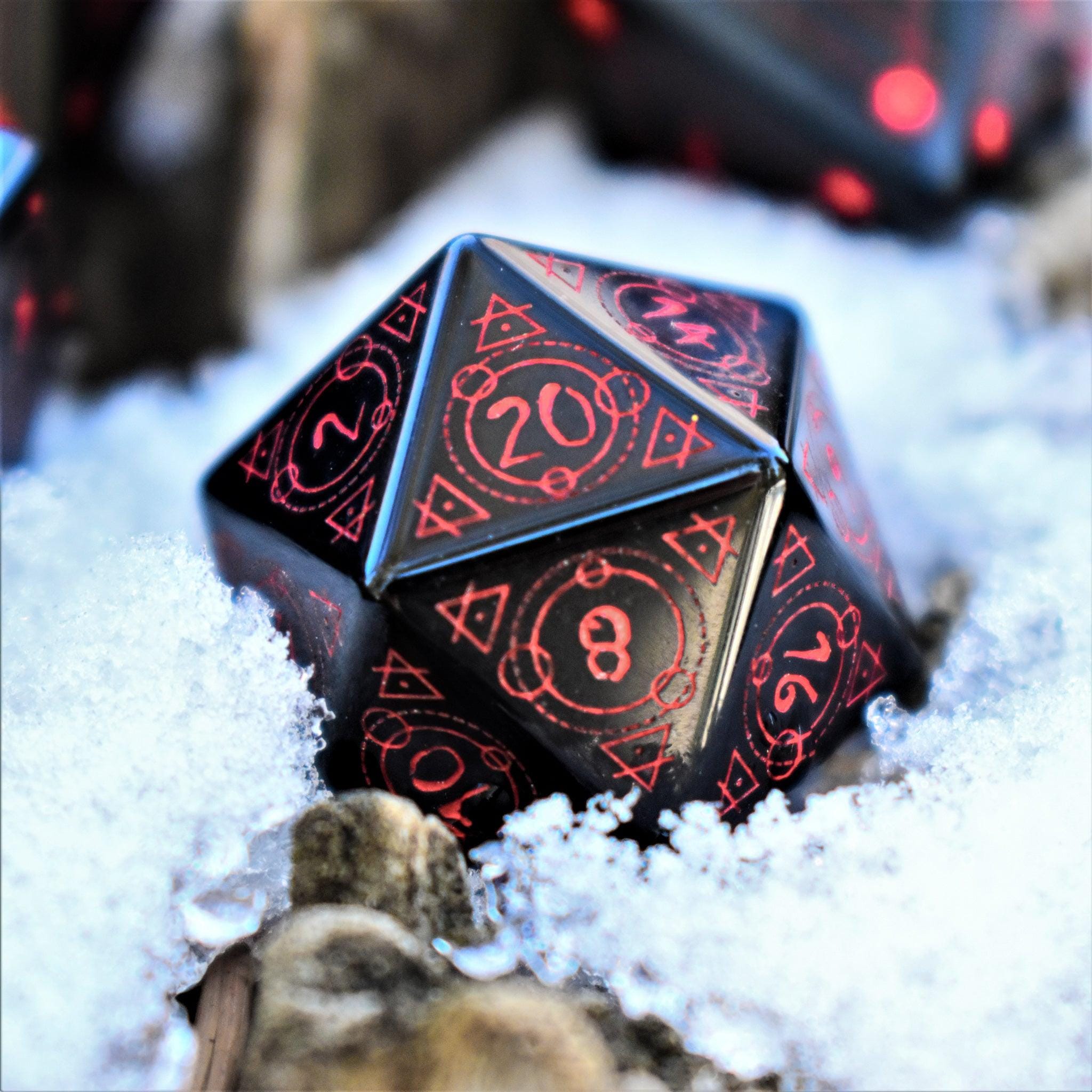Misty Mountain Gaming Stone/Glass Spellcaster Obsidian Stone Dice