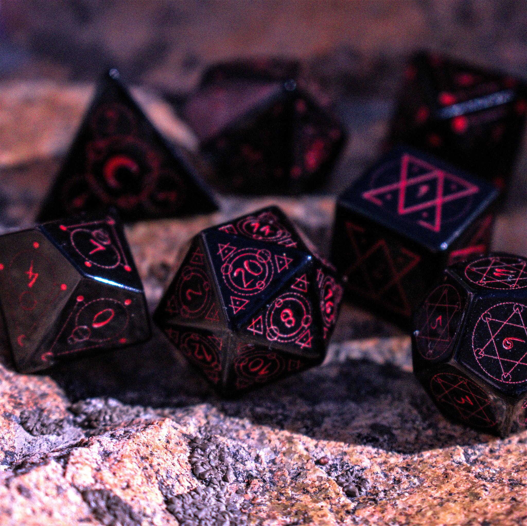 Misty Mountain Gaming Stone/Glass Spellcaster Obsidian Stone Dice