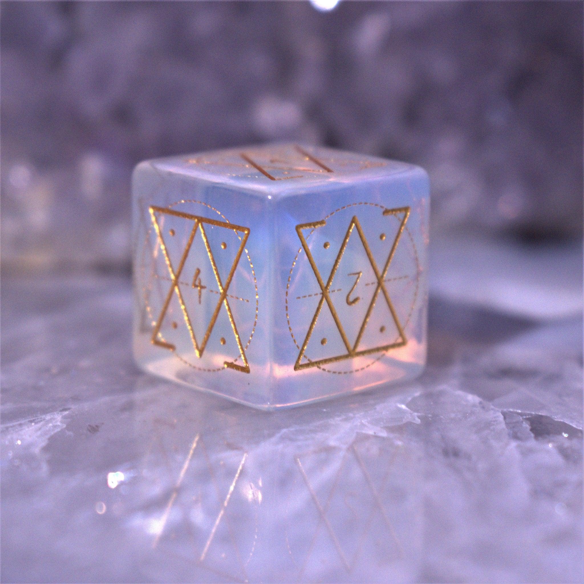 Misty Mountain Gaming Stone/Glass Spellcaster Opalite Stone Dice Set