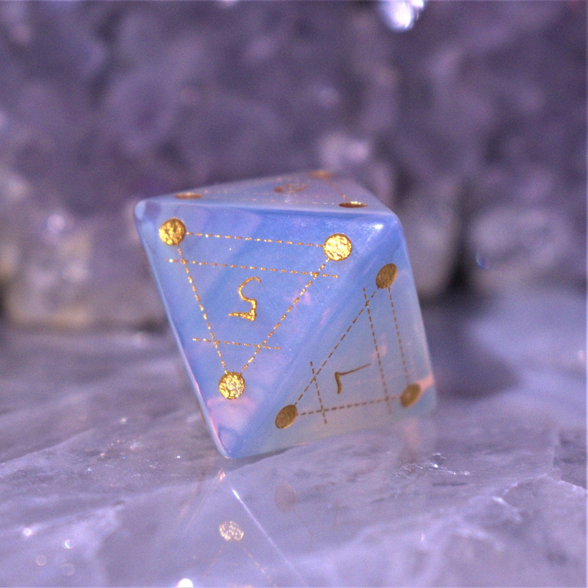 Misty Mountain Gaming Stone/Glass Spellcaster Opalite Stone Dice Set